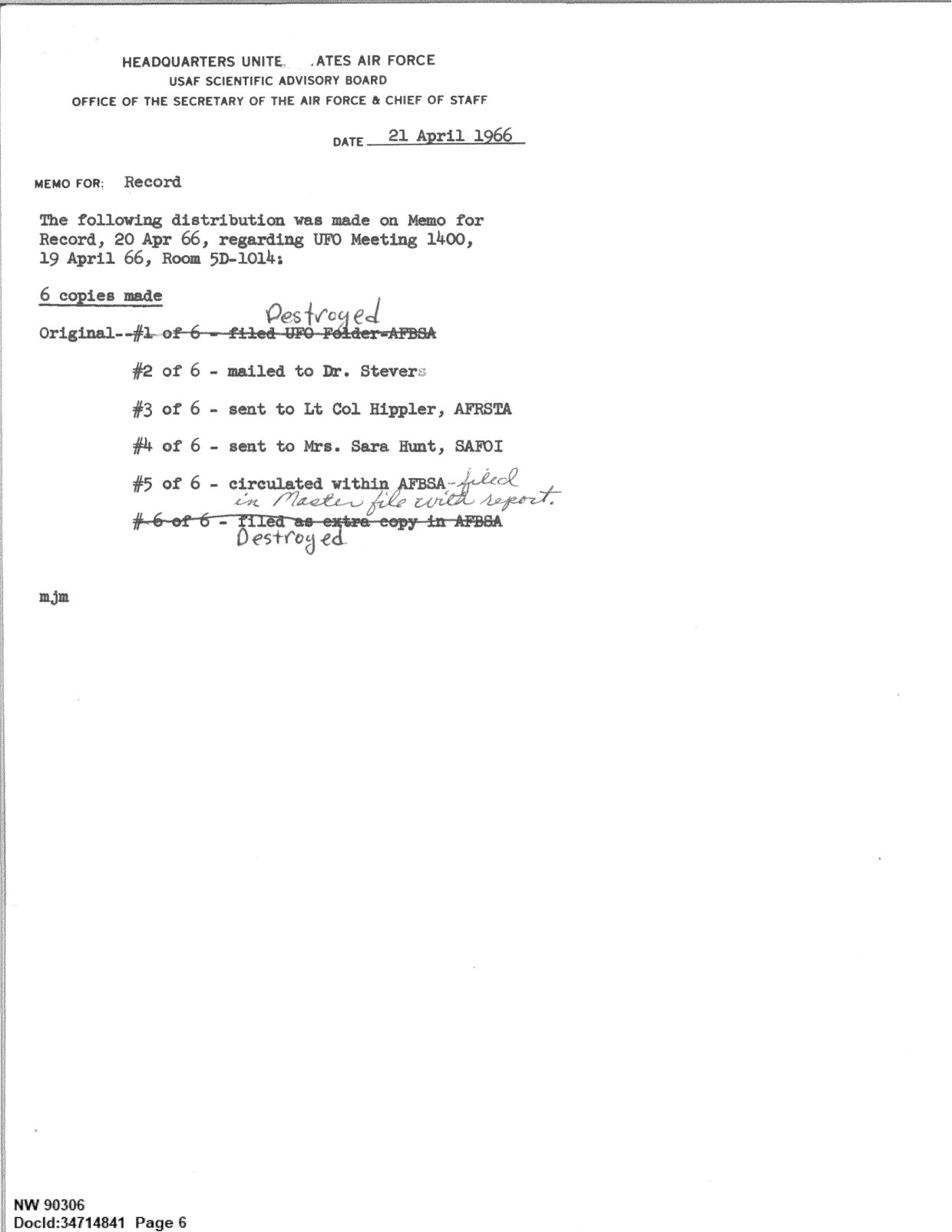 DOW-UAP-D092 DAF-Committee-to-Review-Project-Bluebook 1966-1967 — page 6