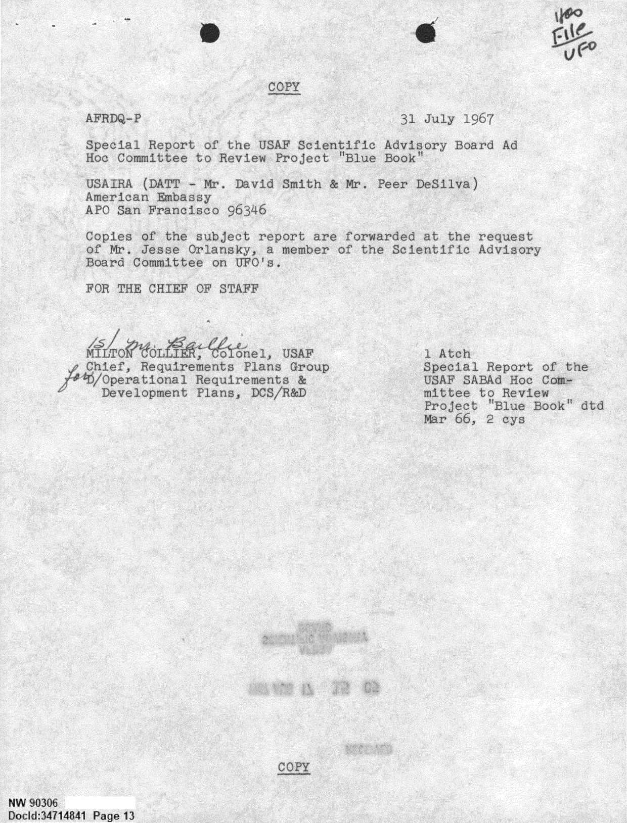 DOW-UAP-D092 DAF-Committee-to-Review-Project-Bluebook 1966-1967 — page 13