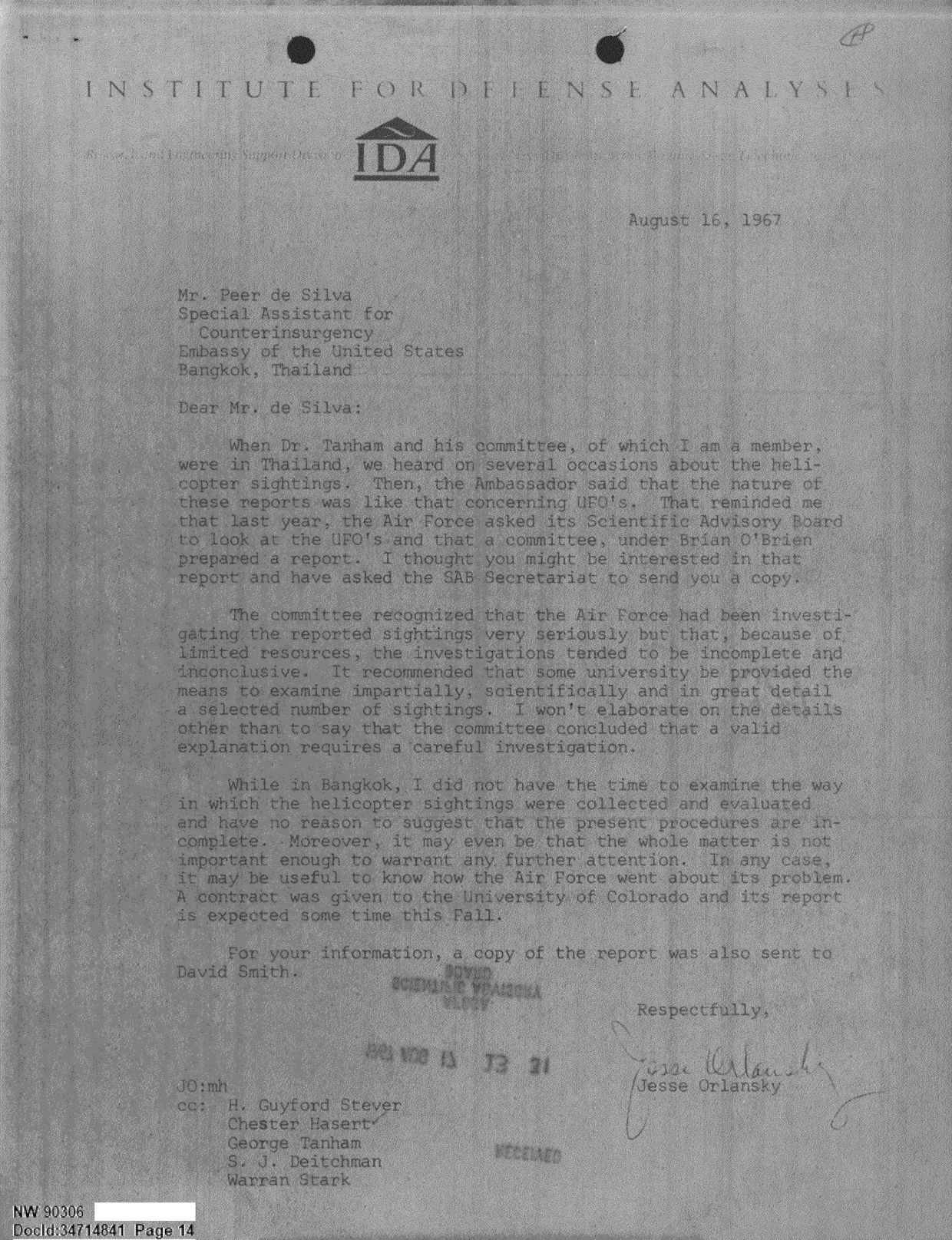 DOW-UAP-D092 DAF-Committee-to-Review-Project-Bluebook 1966-1967 — page 14