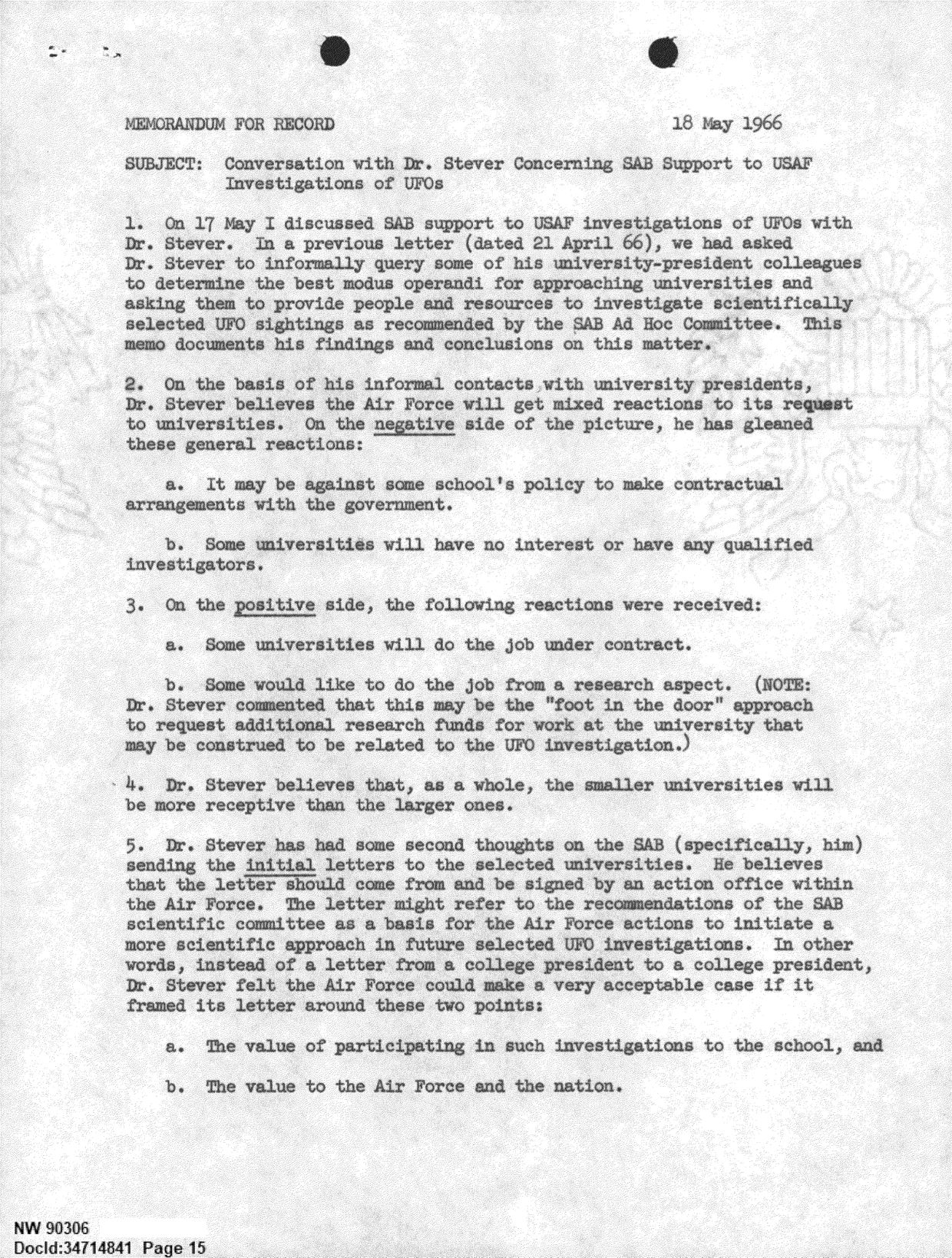 DOW-UAP-D092 DAF-Committee-to-Review-Project-Bluebook 1966-1967 — page 15