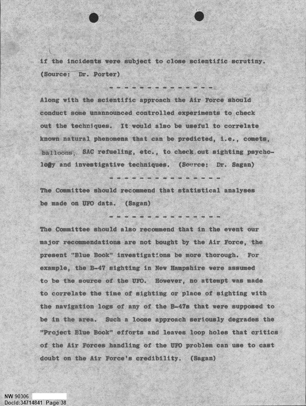 DOW-UAP-D092 DAF-Committee-to-Review-Project-Bluebook 1966-1967 — page 38