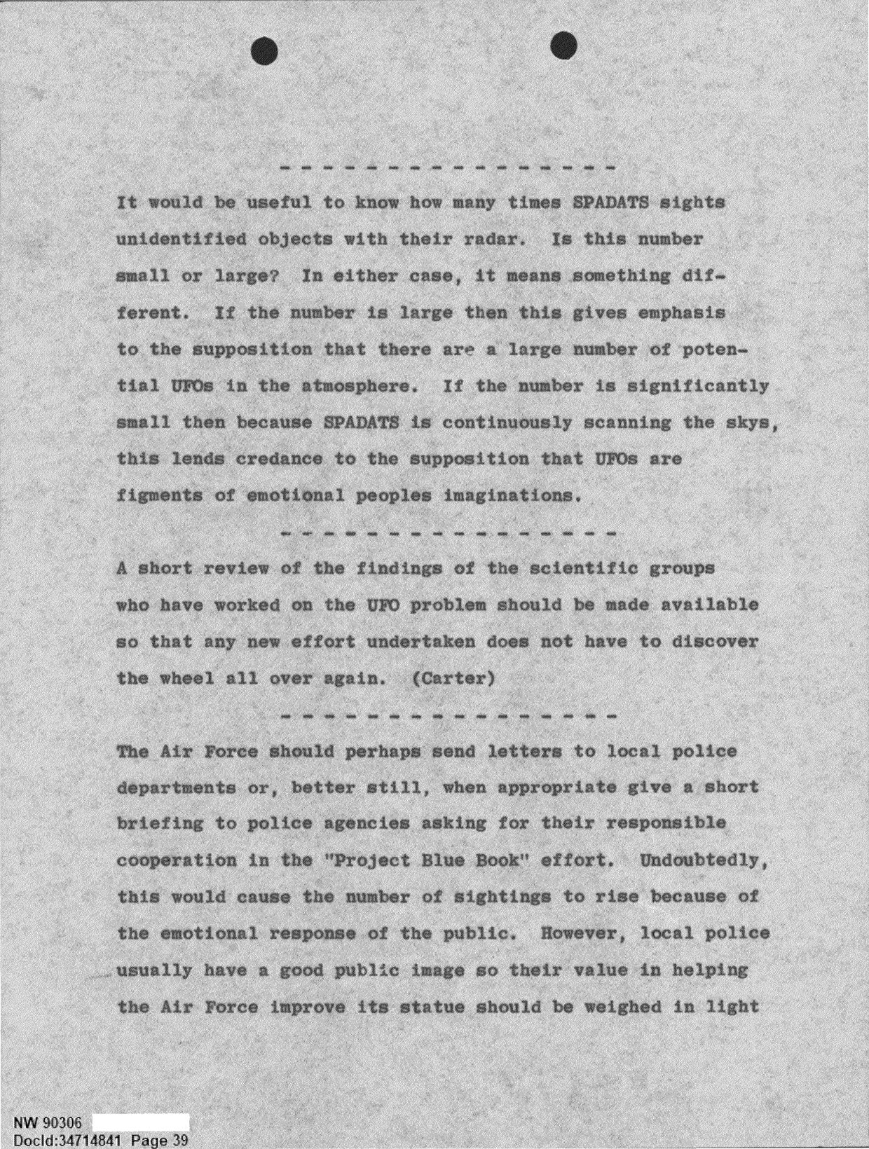 DOW-UAP-D092 DAF-Committee-to-Review-Project-Bluebook 1966-1967 — page 39