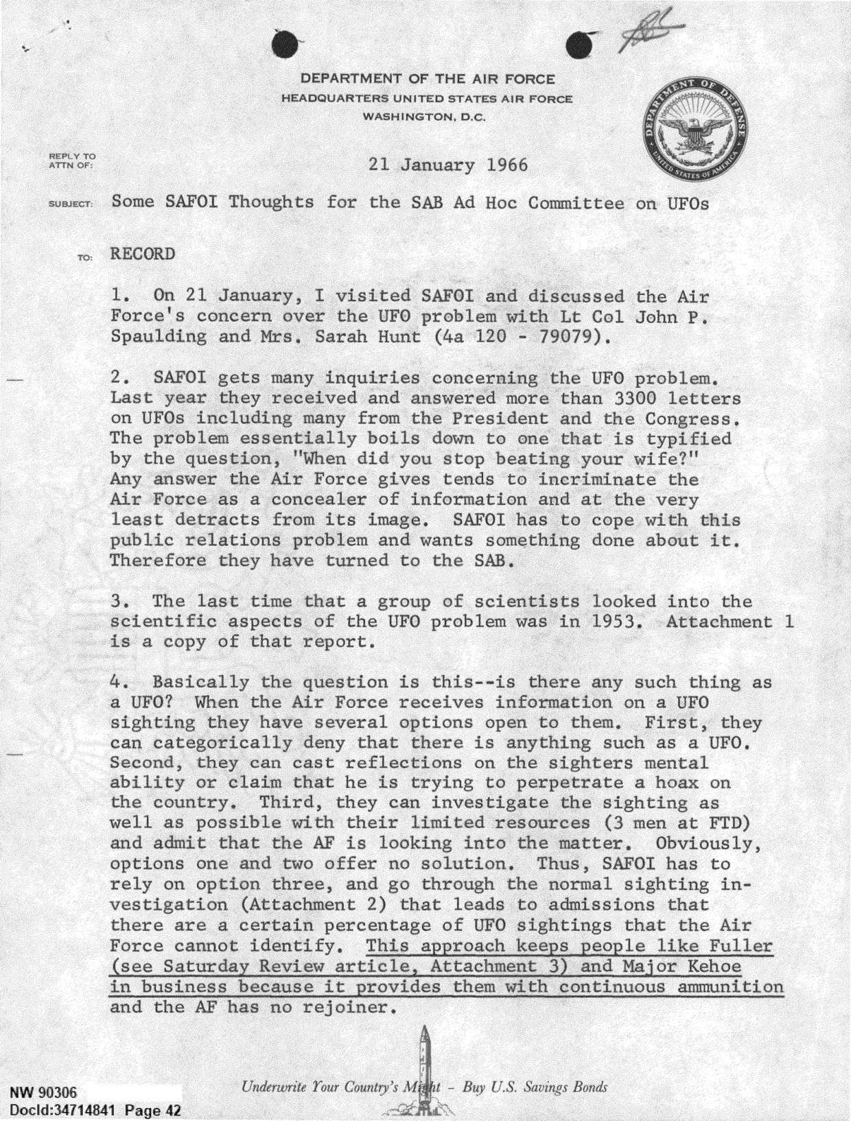 DOW-UAP-D092 DAF-Committee-to-Review-Project-Bluebook 1966-1967 — page 42