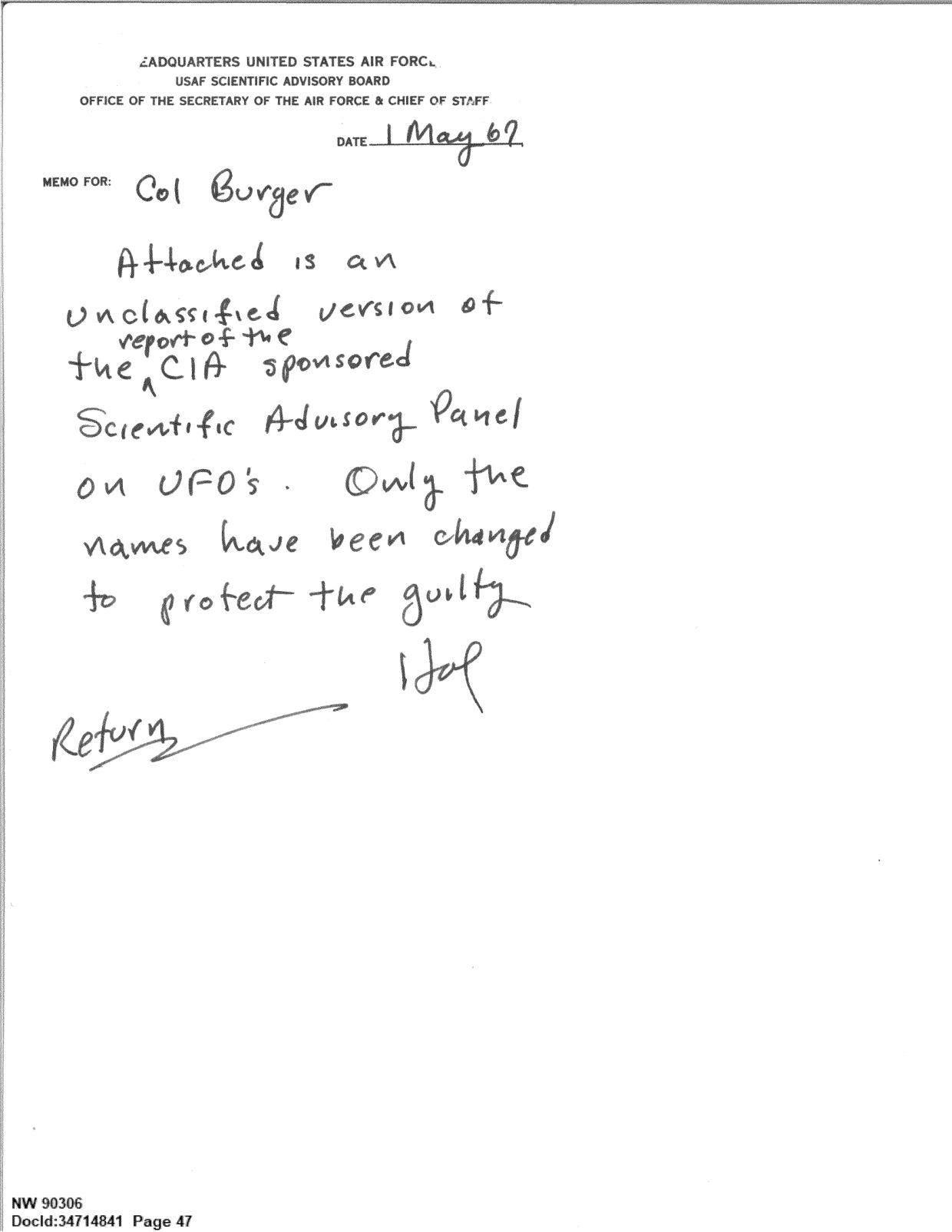 DOW-UAP-D092 DAF-Committee-to-Review-Project-Bluebook 1966-1967 — page 47