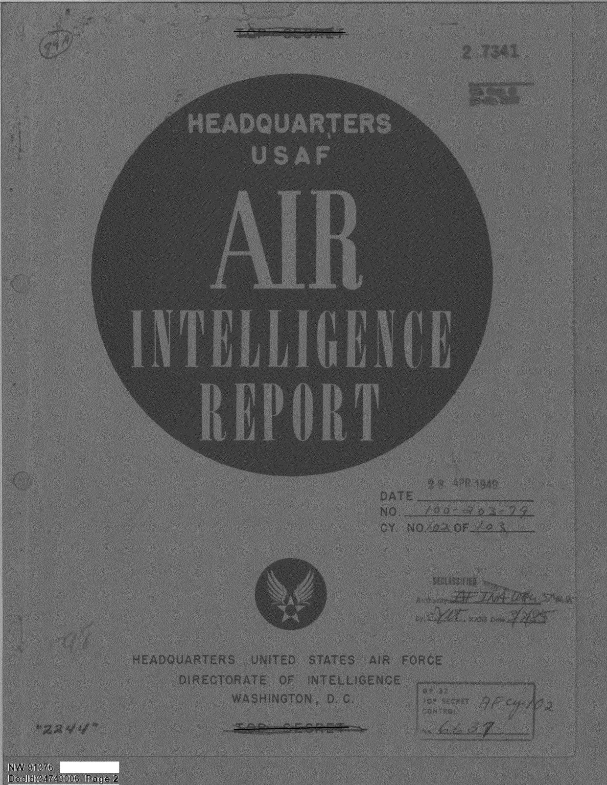 DOW-UAP-D094 Analysis-of-Flying-Object-Incidents-in-the-US 1949 — page 2