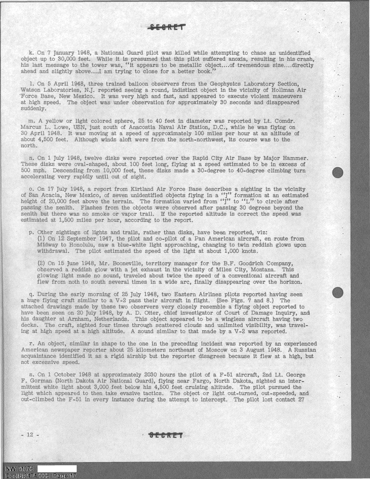 DOW-UAP-D094 Analysis-of-Flying-Object-Incidents-in-the-US 1949 — page 17
