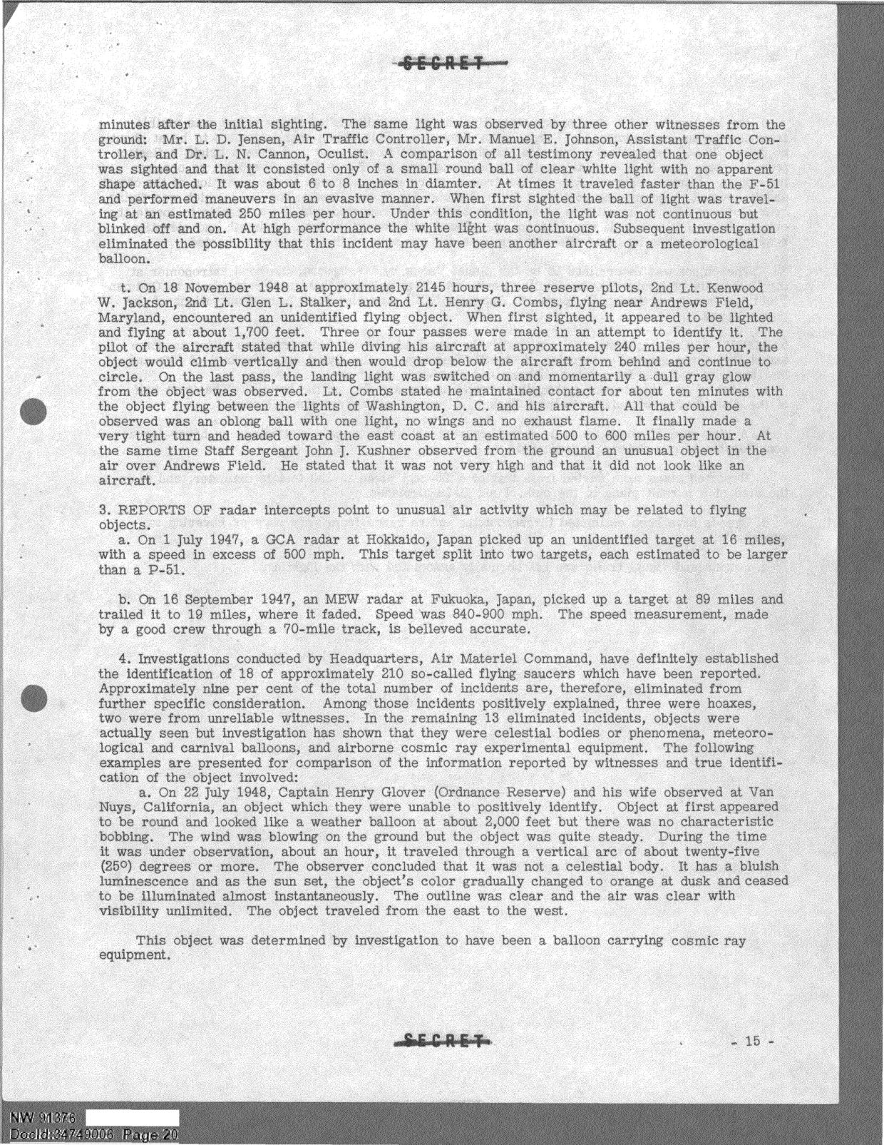 DOW-UAP-D094 Analysis-of-Flying-Object-Incidents-in-the-US 1949 — page 20