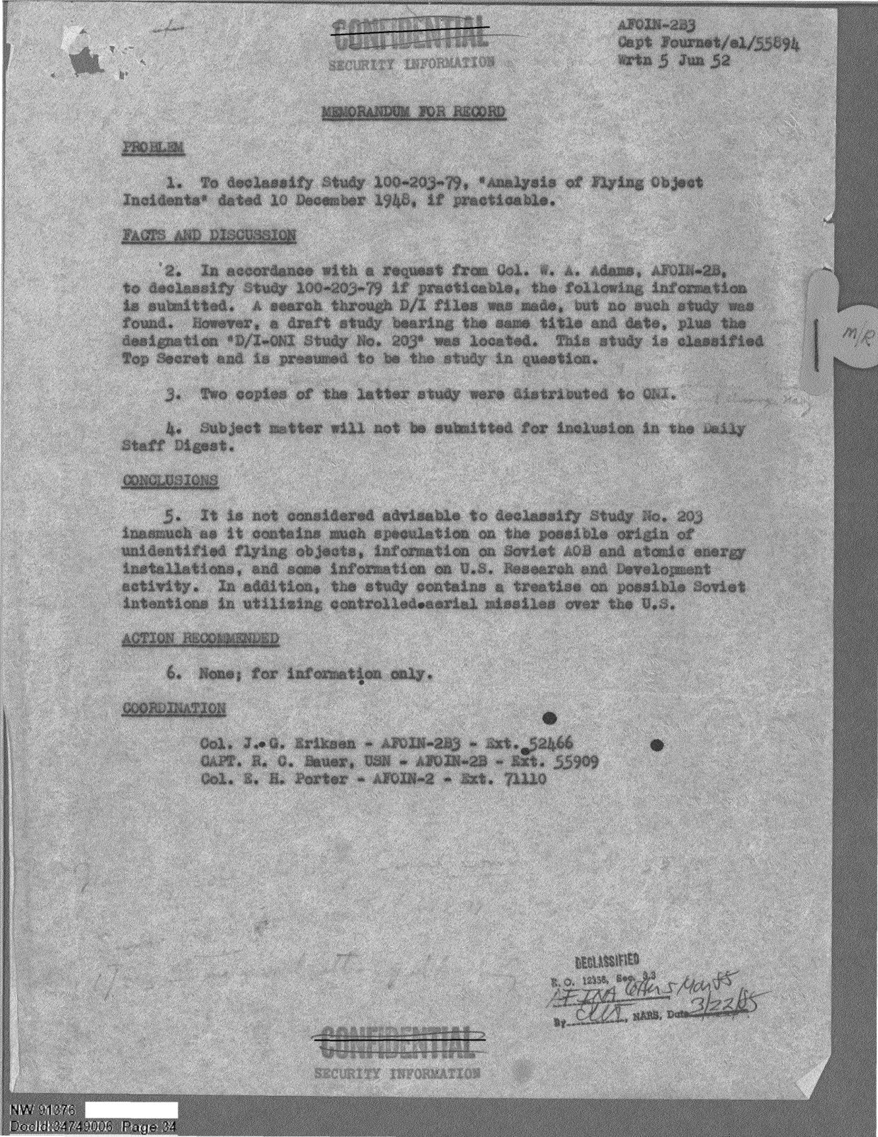 DOW-UAP-D094 Analysis-of-Flying-Object-Incidents-in-the-US 1949 — page 34