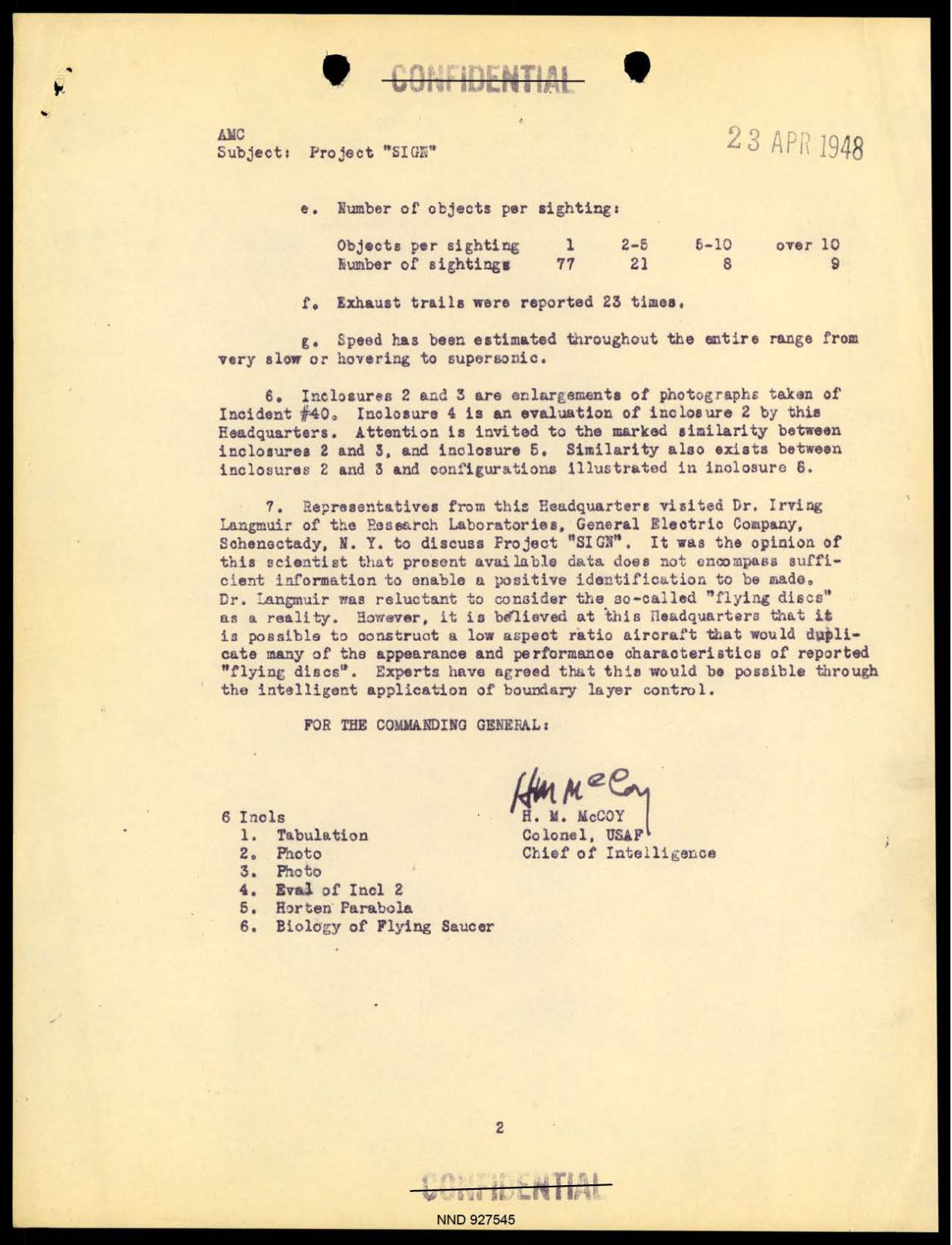 DOW-UAP-D097 Project-Sign-Progress-Report 1948 — page 2