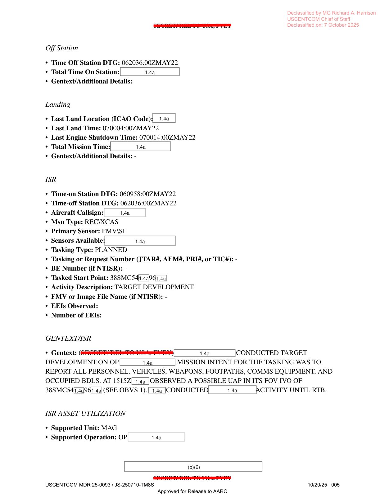 DOW-UAP-D10-Mission-Report-Middle-East-May-2022 — page 5