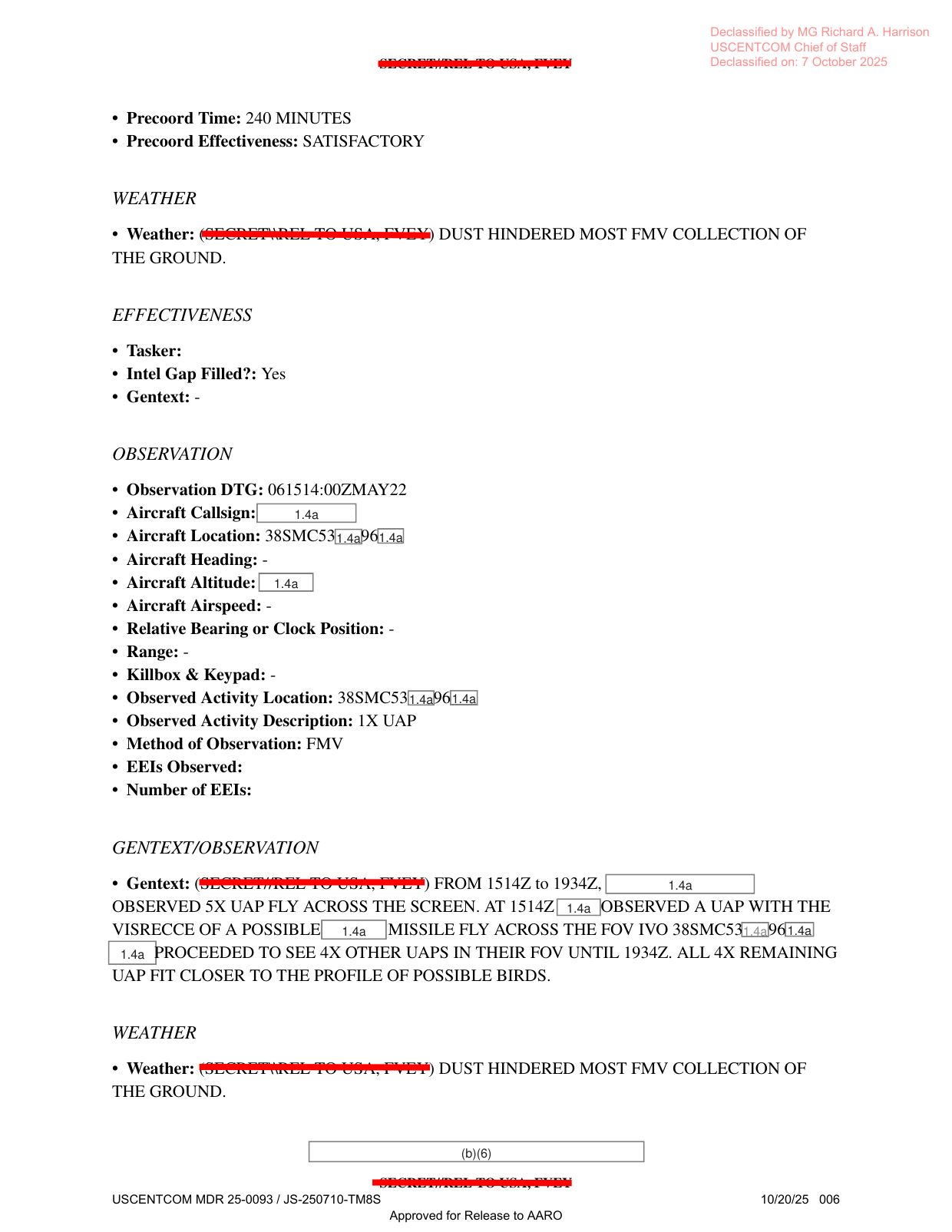 DOW-UAP-D10-Mission-Report-Middle-East-May-2022 — page 6