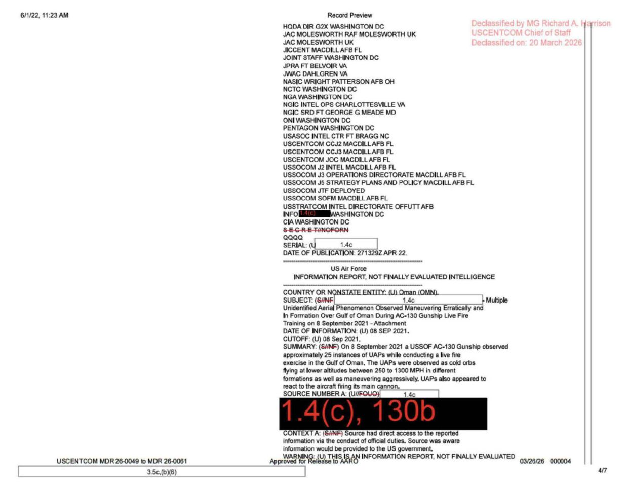 DOW-UAP-D101 IIR Unresolved-UAP-Report-Gulf-of-Oman 2021 — page 4