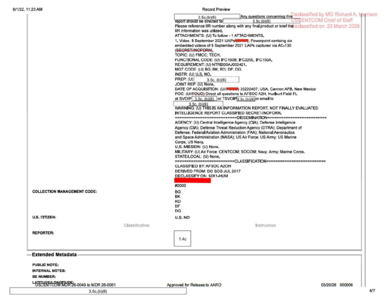 DOW-UAP-D101 IIR Unresolved-UAP-Report-Gulf-of-Oman 2021 — page 6