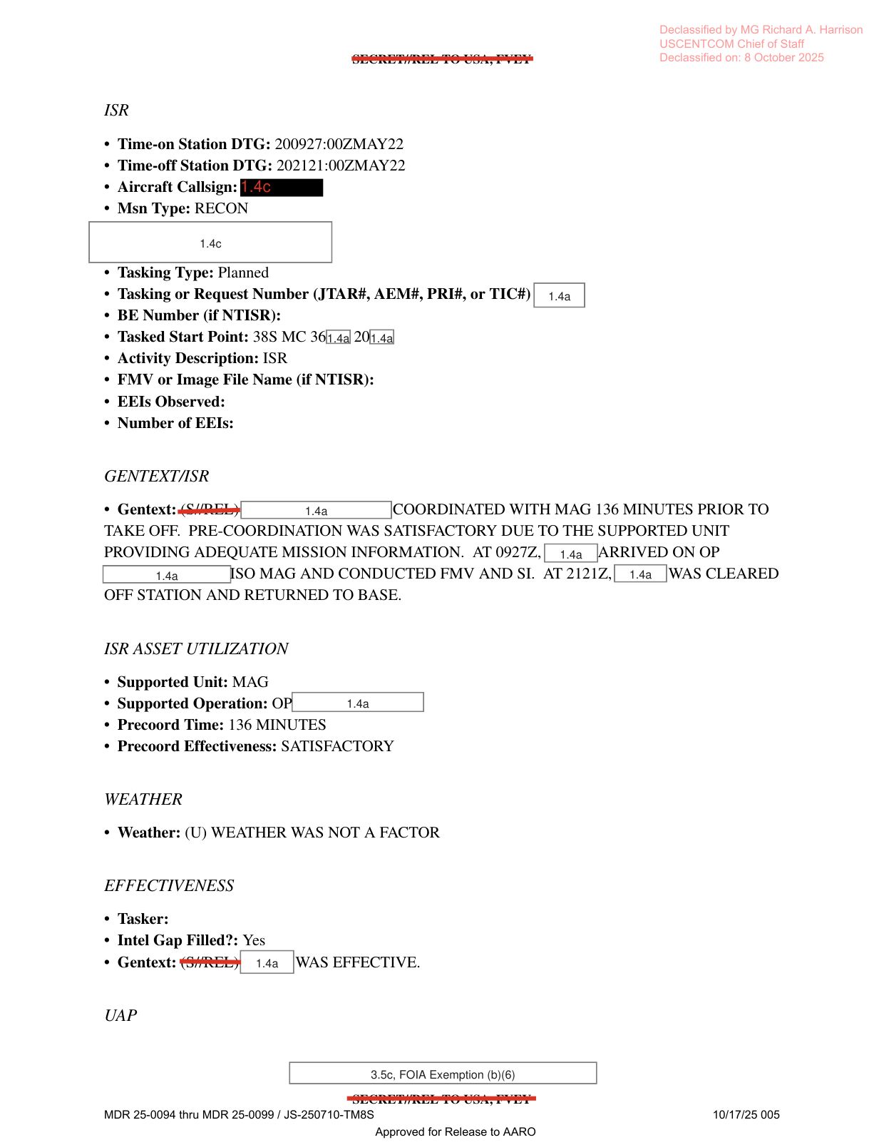 DOW-UAP-D12-Mission-Report-Iraq-May-2022 — page 5