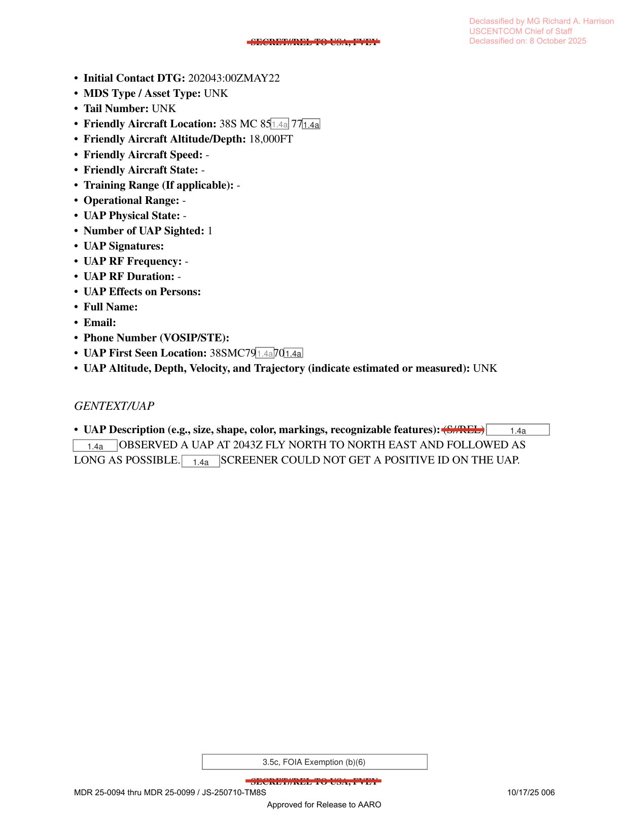 DOW-UAP-D12-Mission-Report-Iraq-May-2022 — page 6