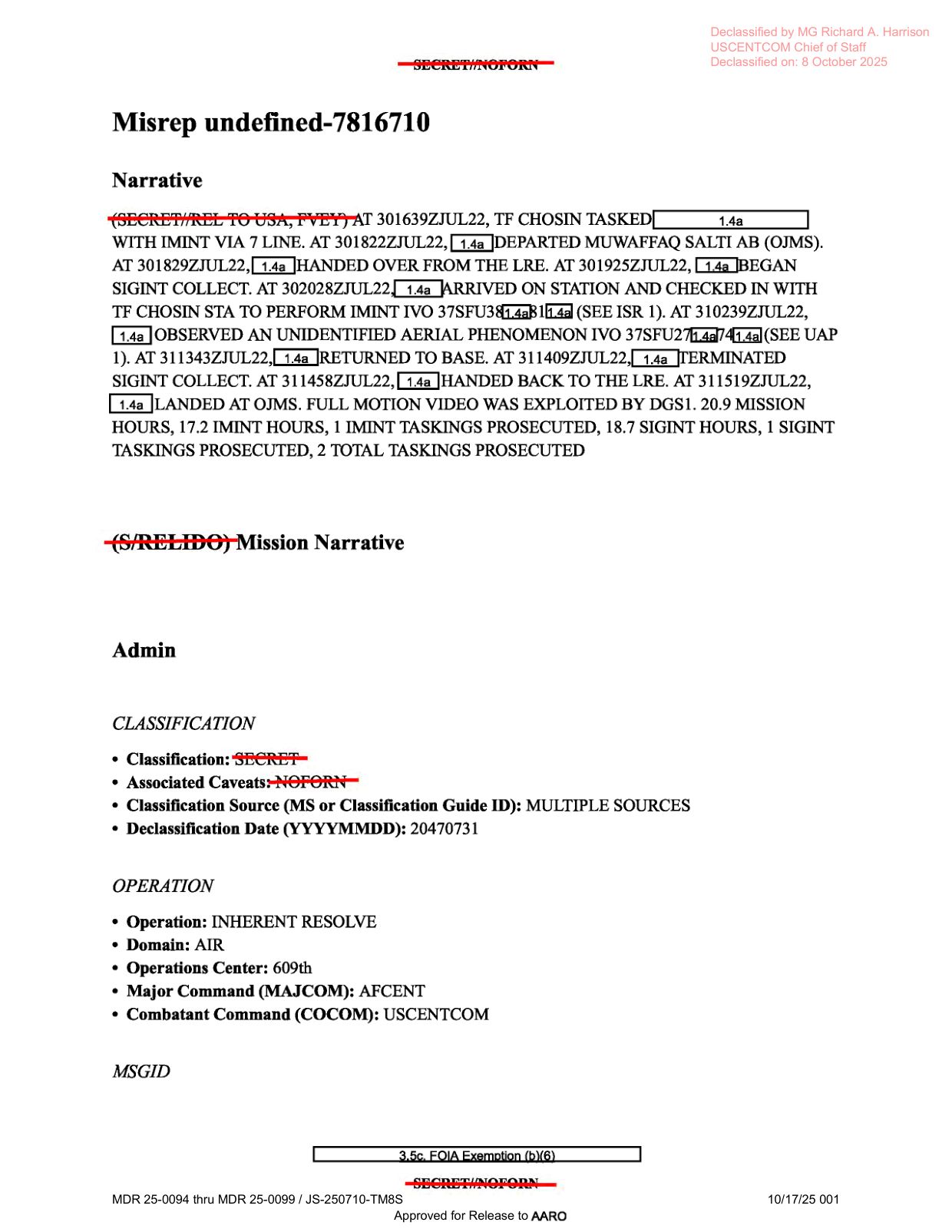 DOW-UAP-D16-Mission-Report-Syria-July-2022 — page 1
