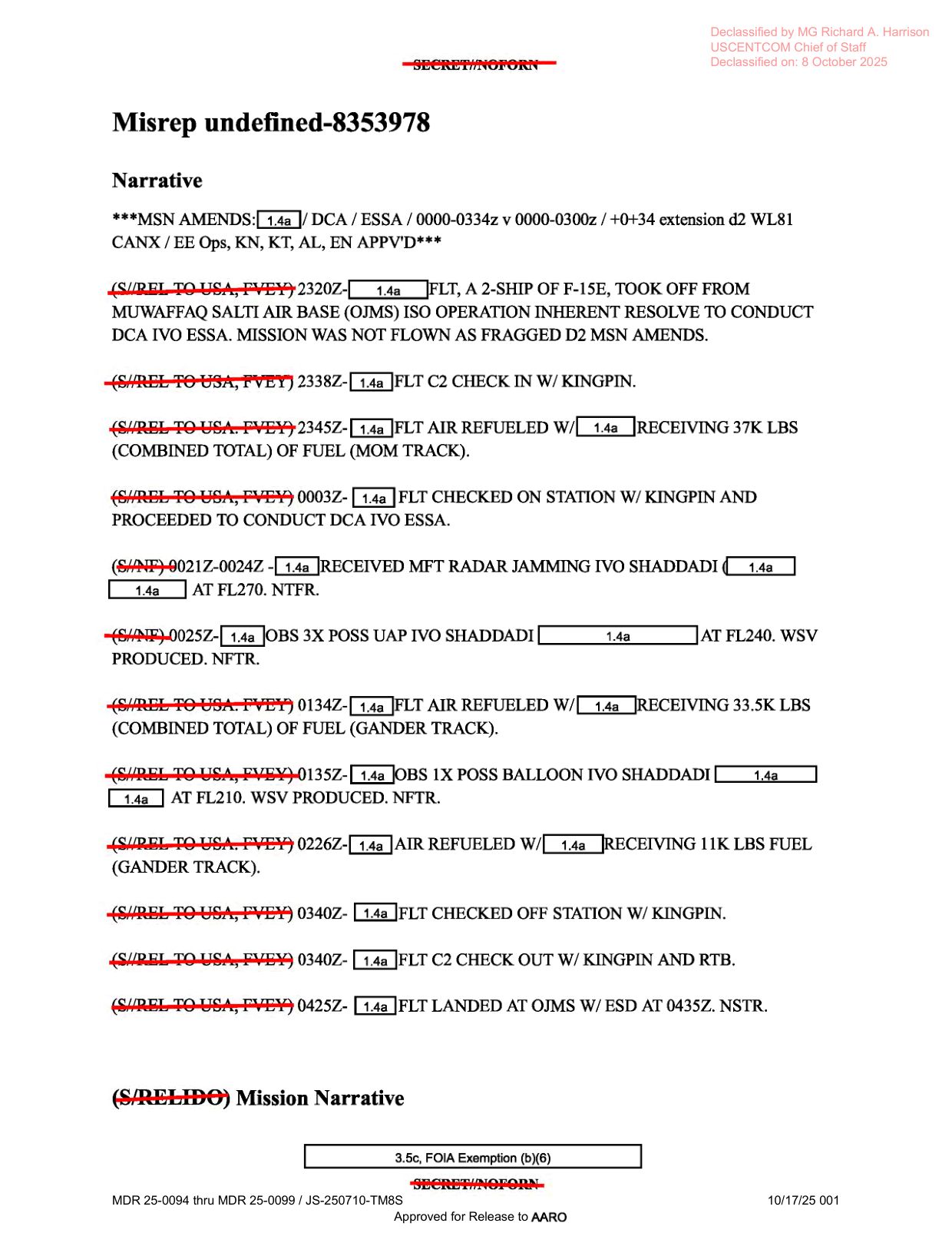 DOW-UAP-D19-Mission-Report-Syria-February-21-2023 — page 1