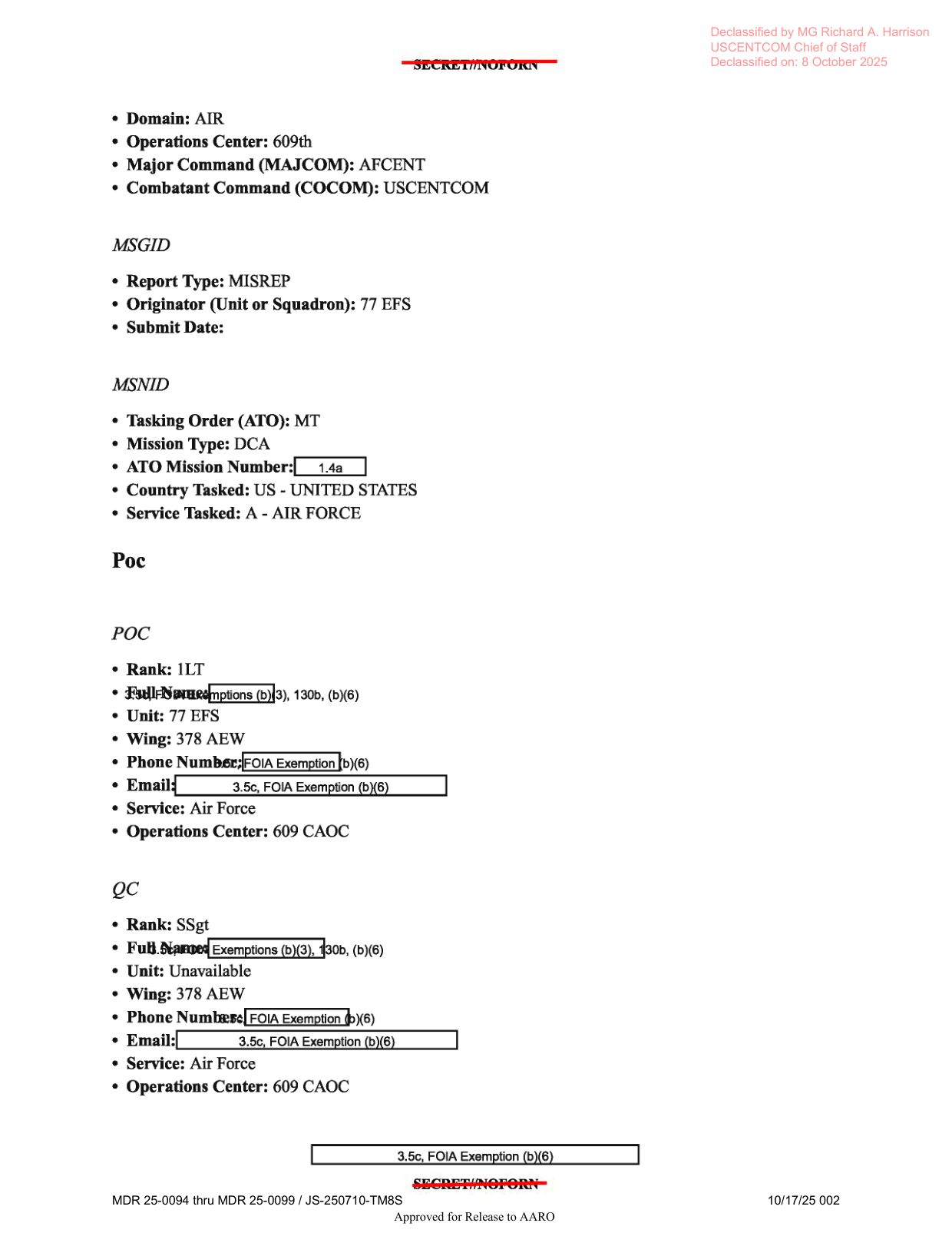 DOW-UAP-D20-Mission-Report-Iraq-2023 — page 2