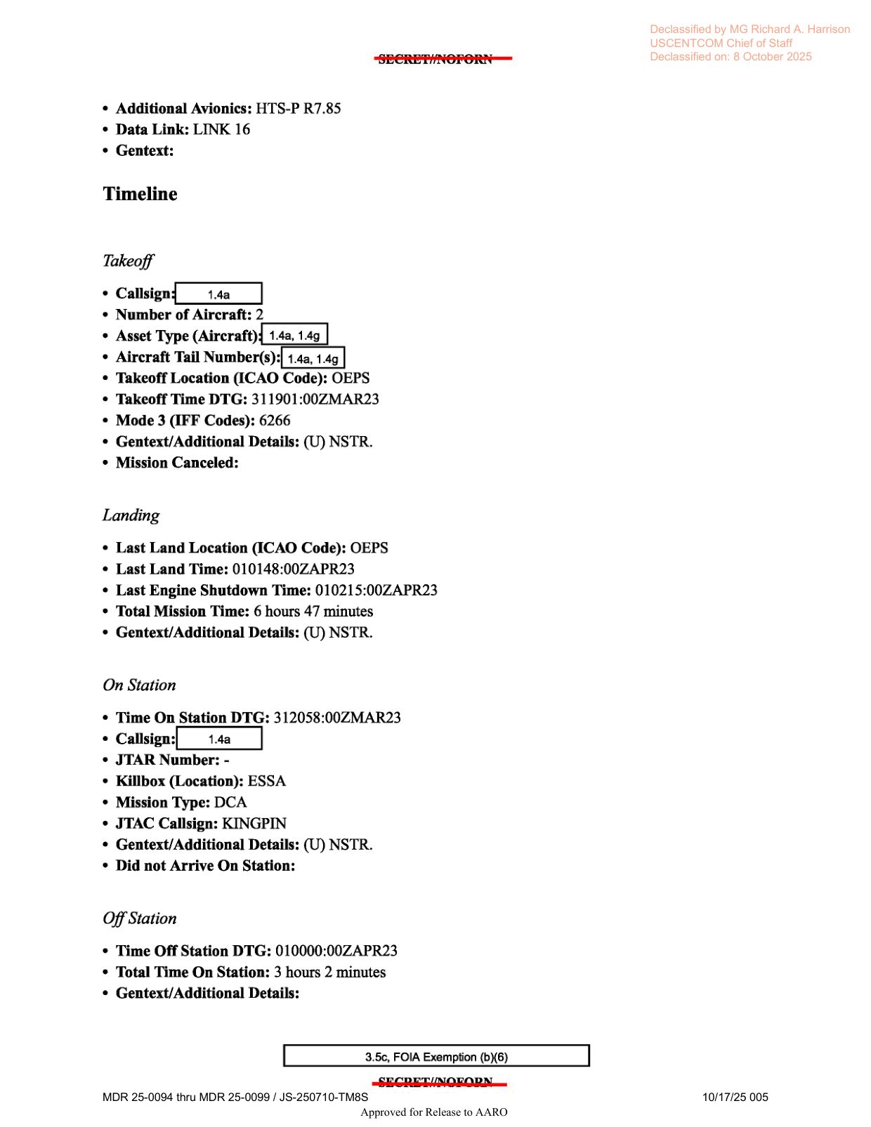 DOW-UAP-D20-Mission-Report-Iraq-2023 — page 5