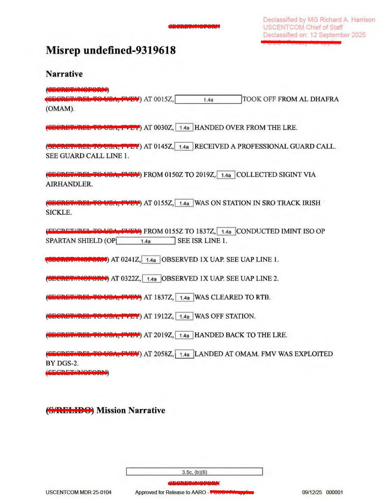 DOW-UAP-D23-Mission-Report-United-Arab-Emirates-October-2023 — page 1