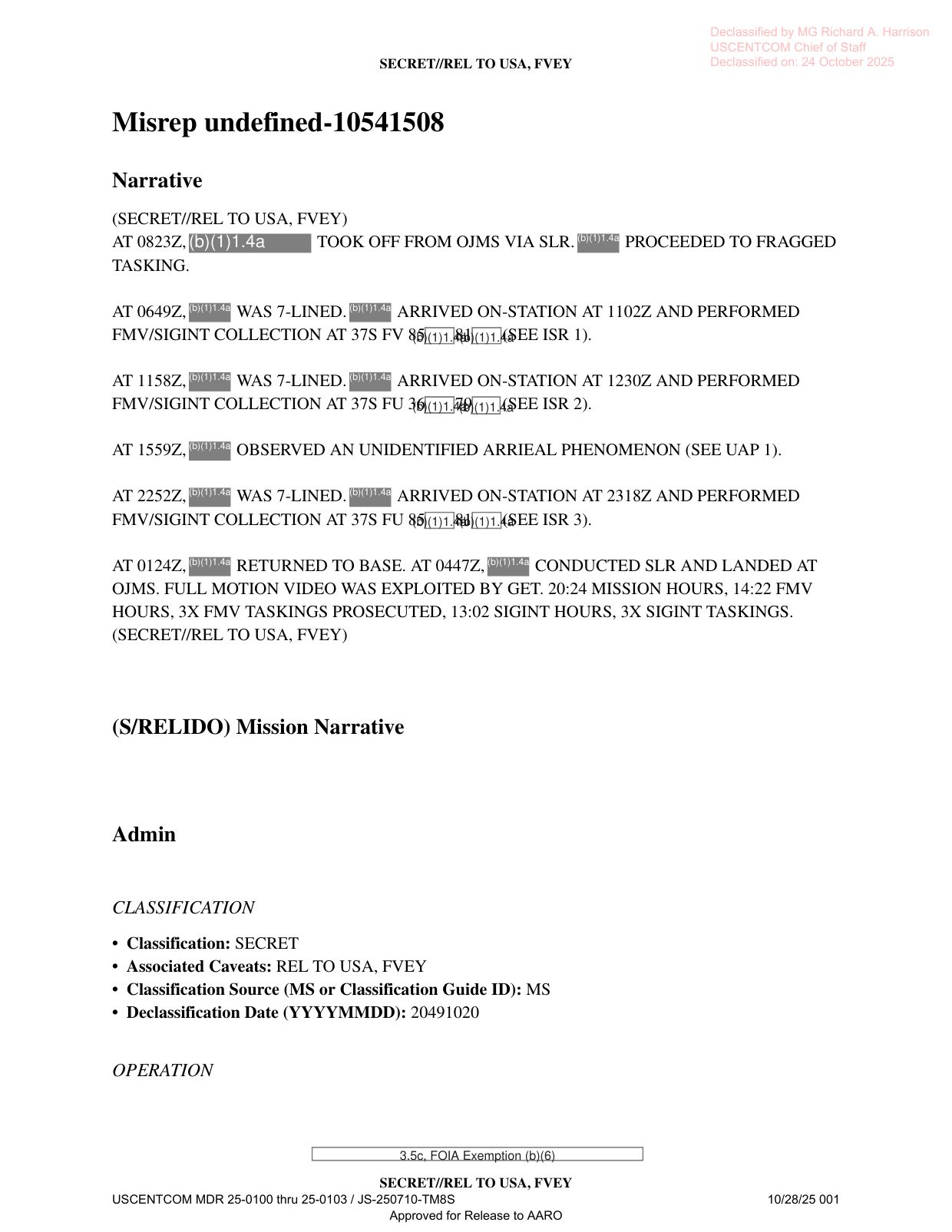 DOW-UAP-D32-Mission-Report,-Syria-October-2024 — page 1