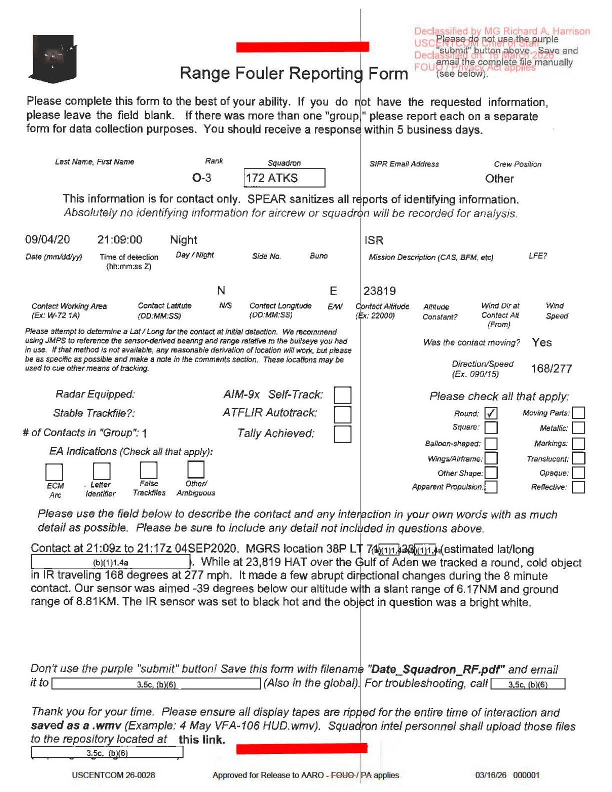 DOW-UAP-D57-Mission-Report-Gulf-of-Aden-September-2020 — page 1
