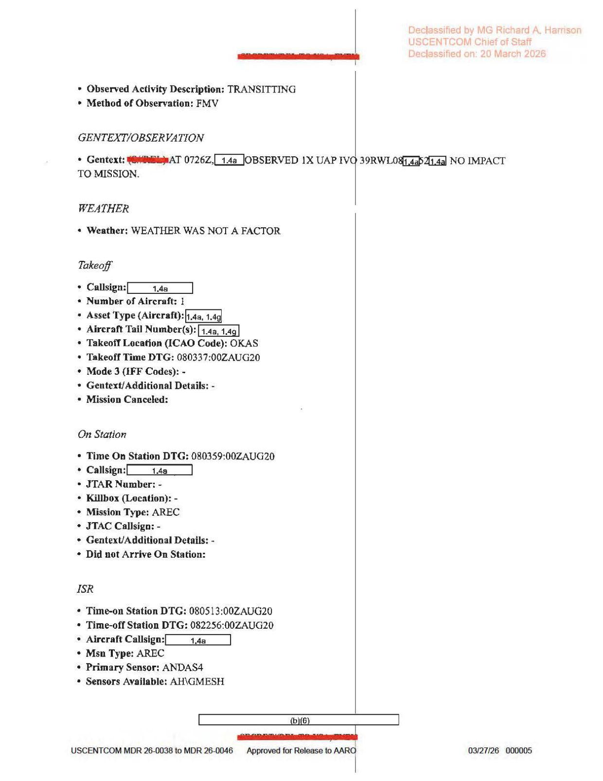 DOW-UAP-D60-Mission-Report-Persian-Gulf-August-2020 — page 5