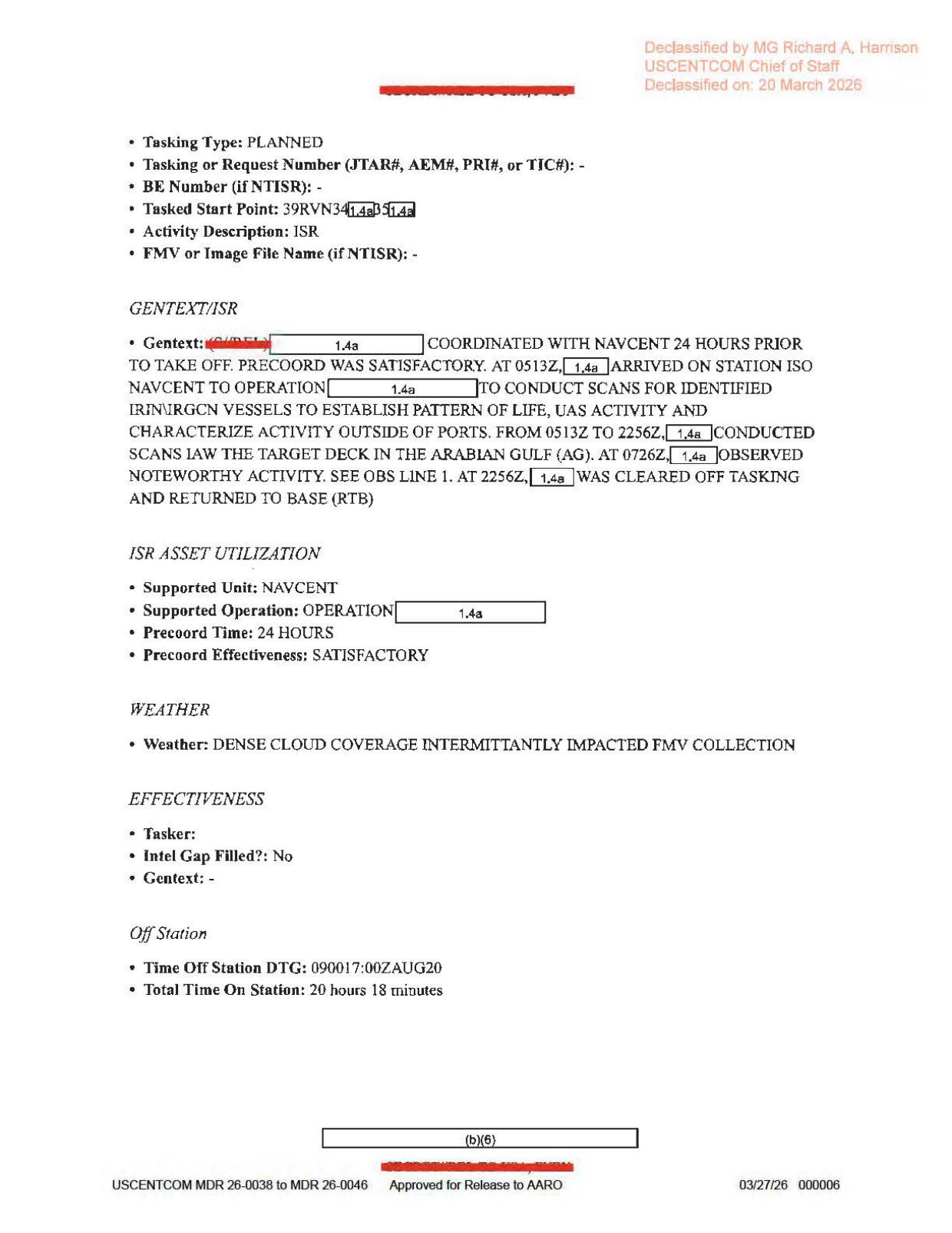 DOW-UAP-D60-Mission-Report-Persian-Gulf-August-2020 — page 6