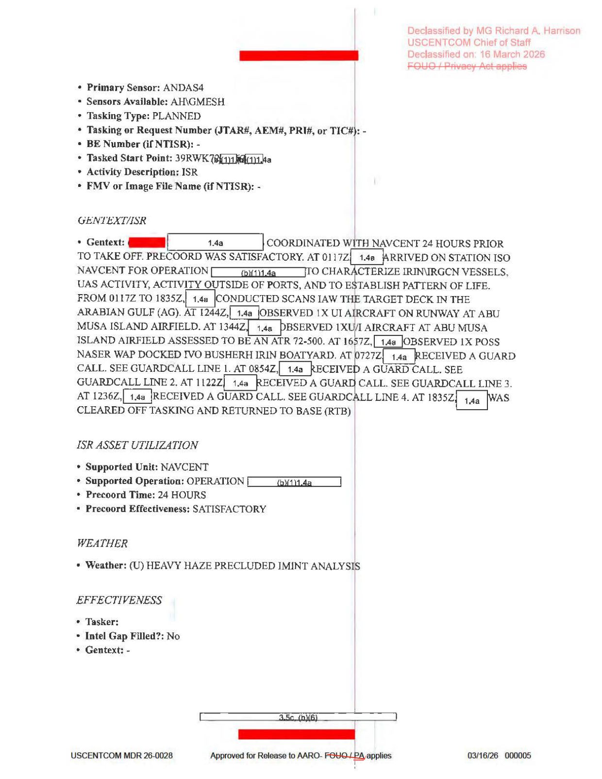 DOW-UAP-D63-Mission-Report-Strait-of-Hormuz-October-2020 — page 5