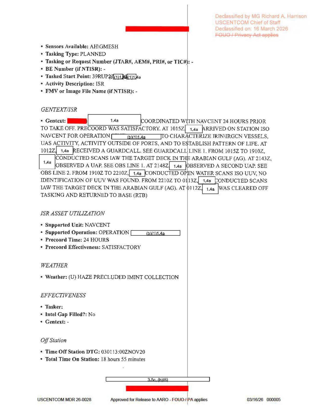DOW-UAP-D64-Mission-Report-Iran-November-2020 — page 5