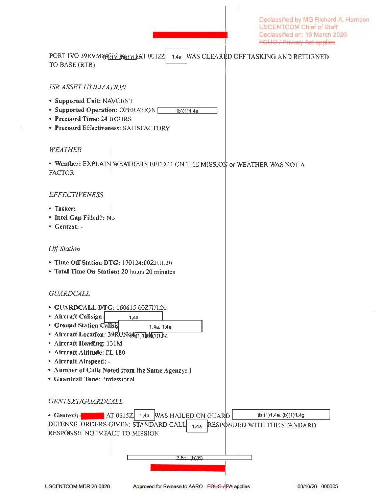 DOW-UAP-D65-Mission-Report-Persian-Gulf-July-2020 — page 5