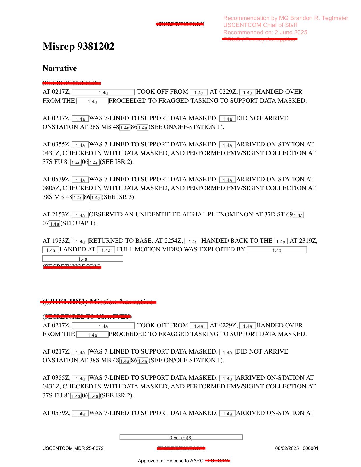 DOW-UAP-D74-Mission-Report-Syria-November-2023 — page 1