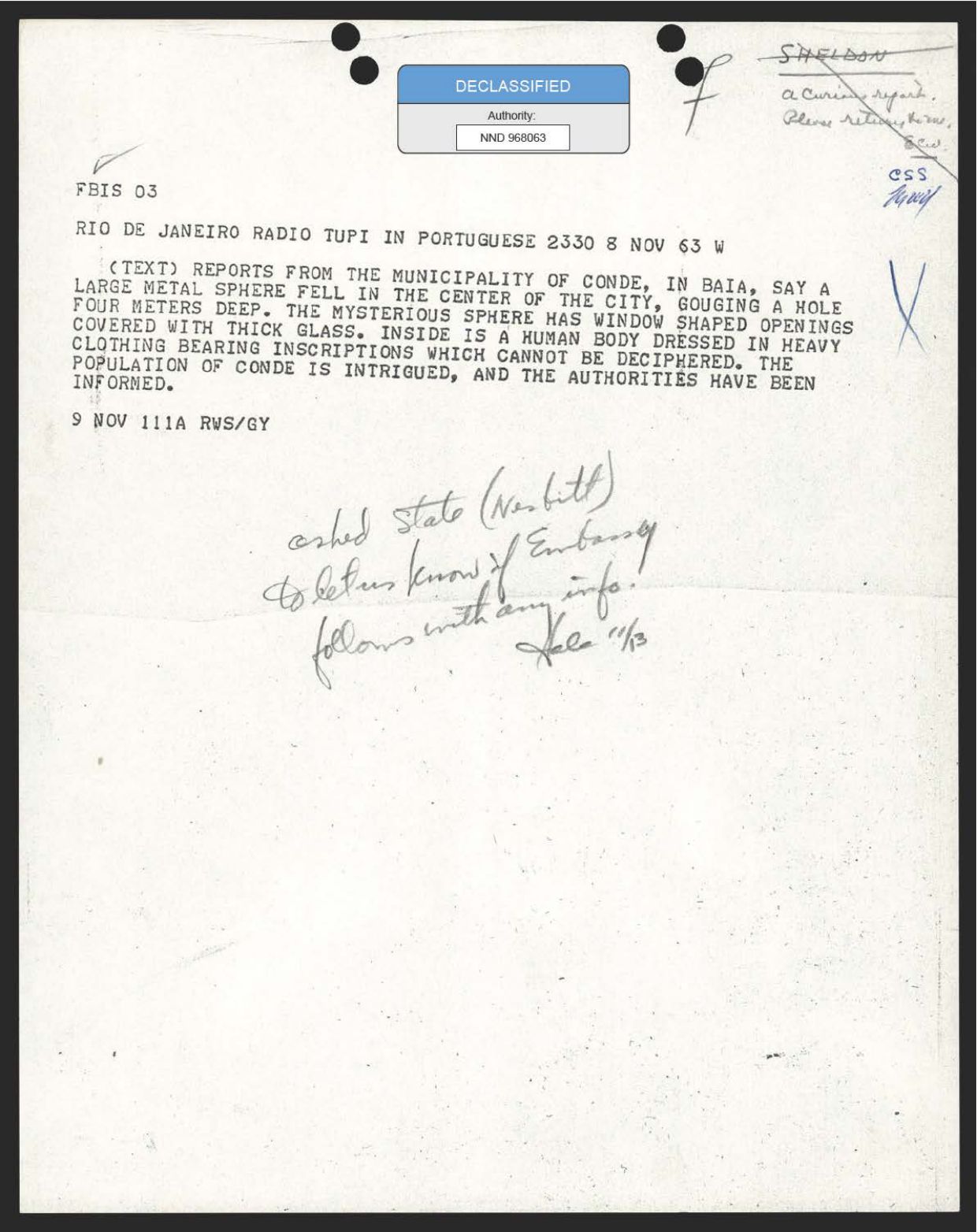 EOP-UAP-D001 NASC-Inquiry-into-Bahia-Brazil-Incident November-13-1963 — page 1