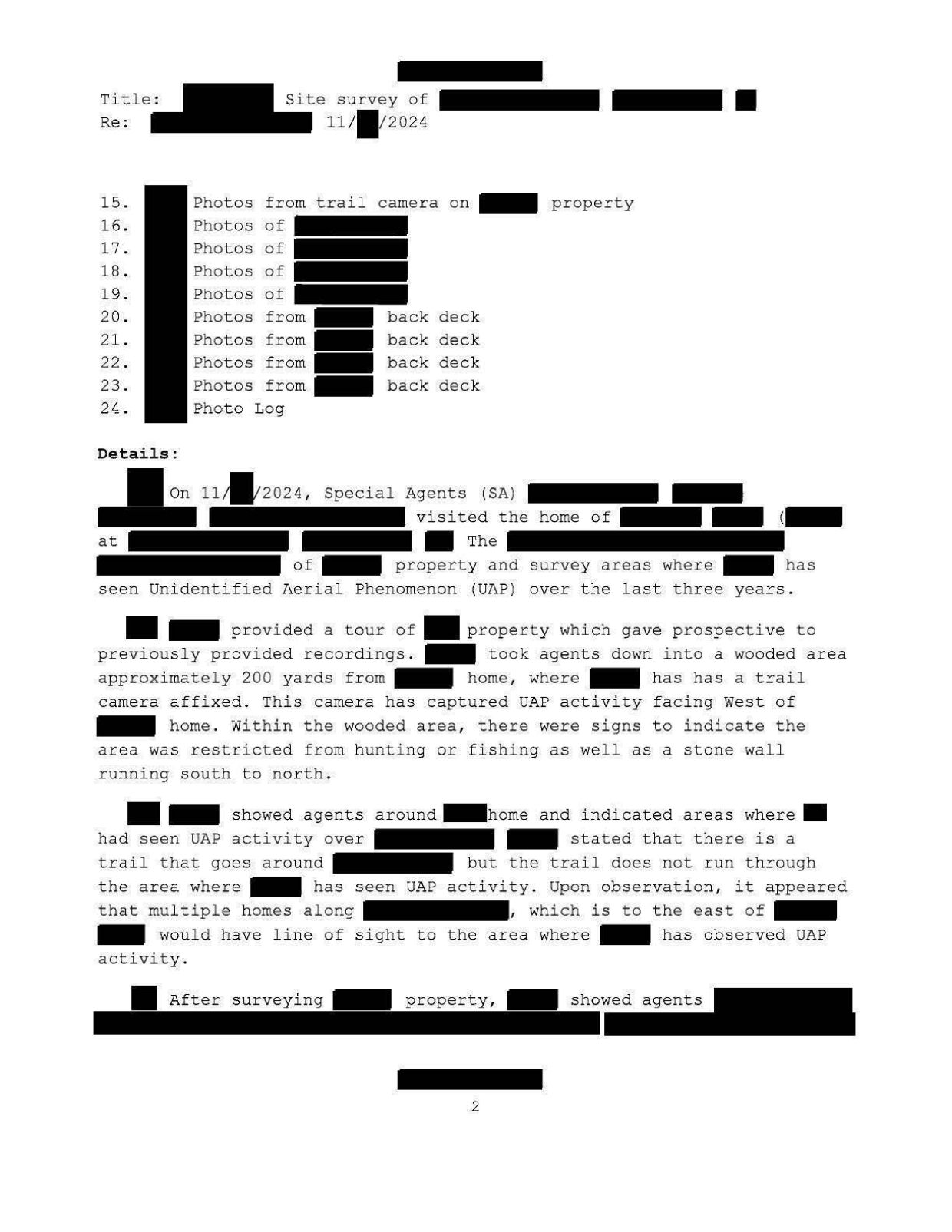 FBI-UAP-D006 FD-1057-05 Northeastern-US 2024 — page 2