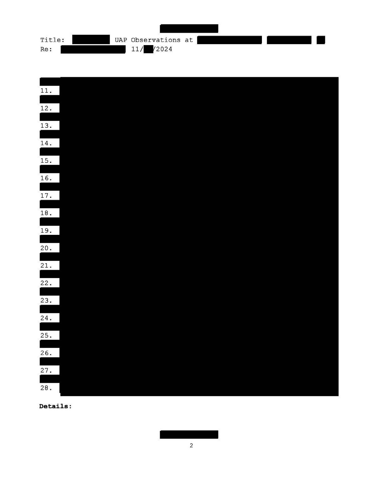 FBI-UAP-D007 FD-1057-06 Northeastern-US 2024 — page 2