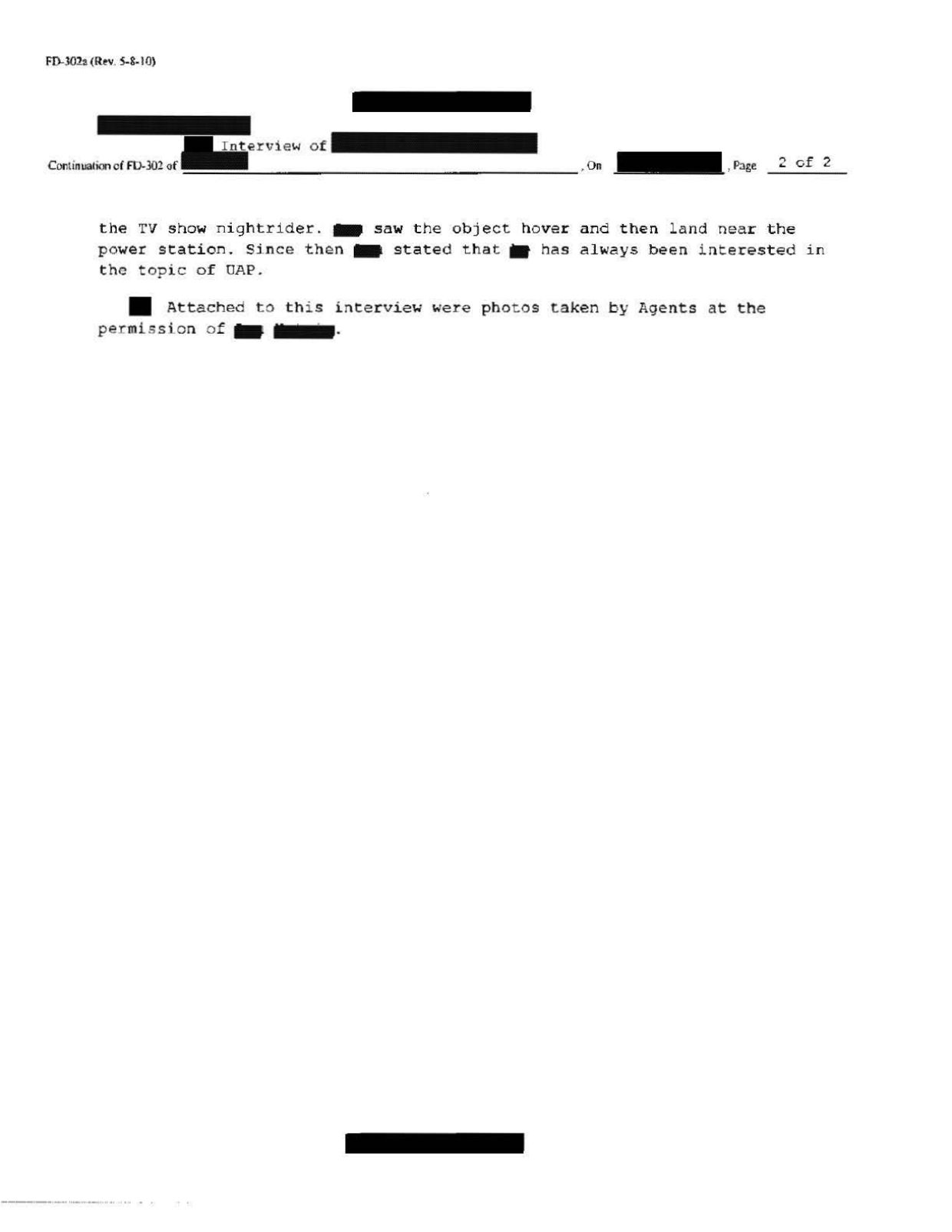 FBI-UAP-D010 FD-302-71 Northeastern-Orb-Sighting 2026 — page 2