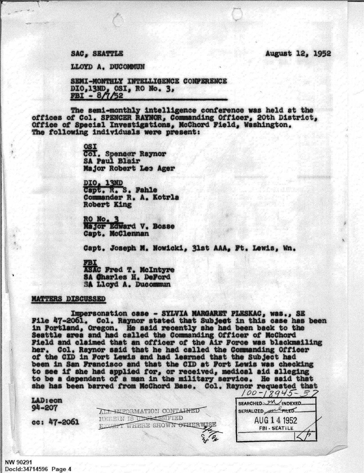 FBI-UAP-D013 WA-UFO-Investigation 1952-1960 — page 4