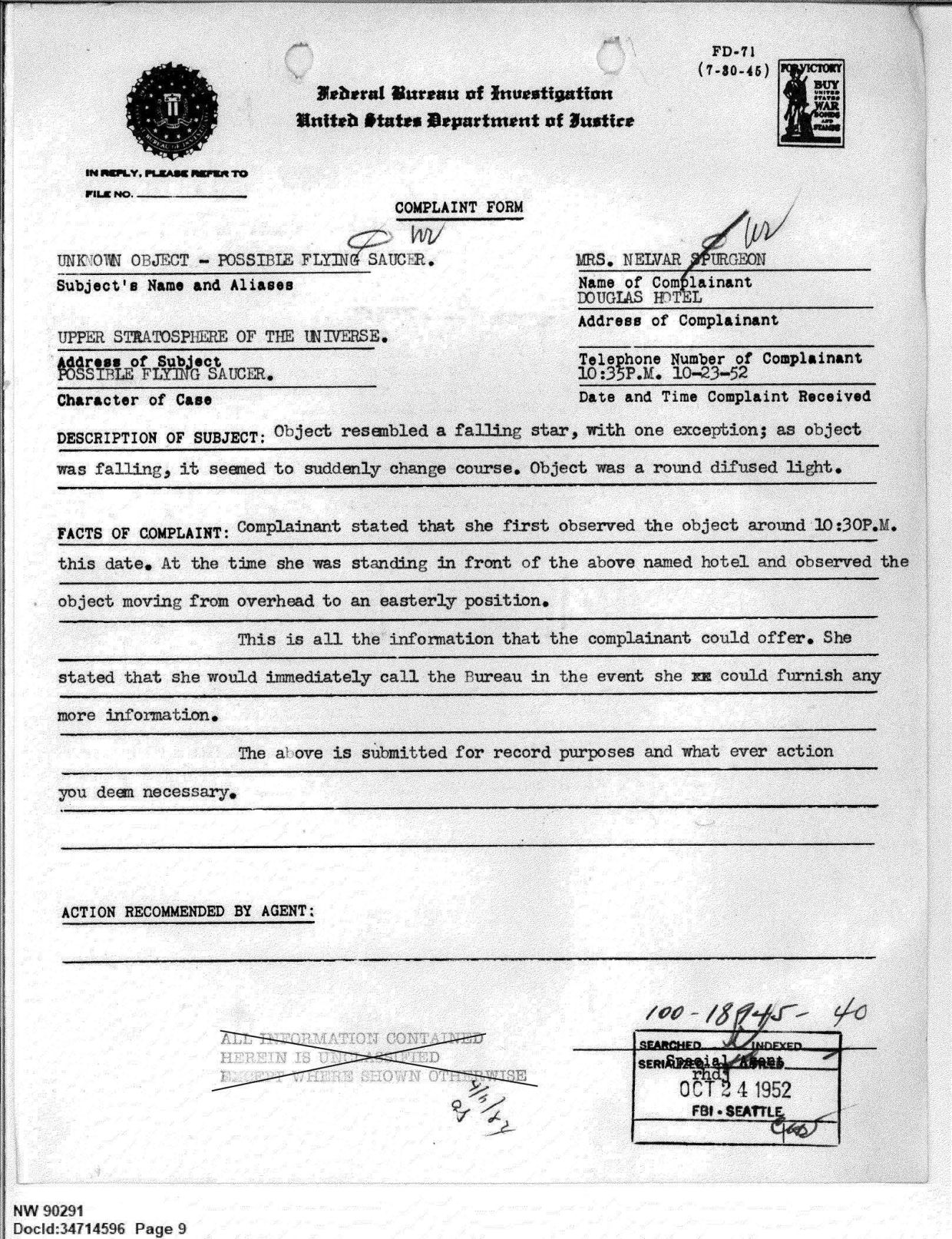 FBI-UAP-D013 WA-UFO-Investigation 1952-1960 — page 9