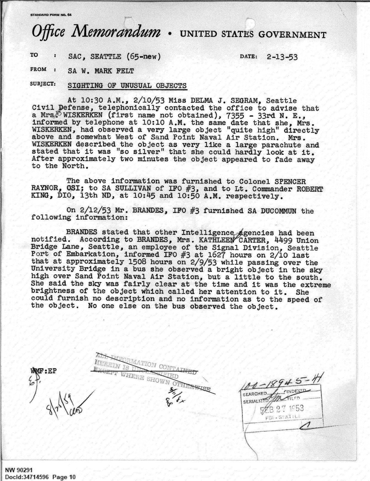 FBI-UAP-D013 WA-UFO-Investigation 1952-1960 — page 10