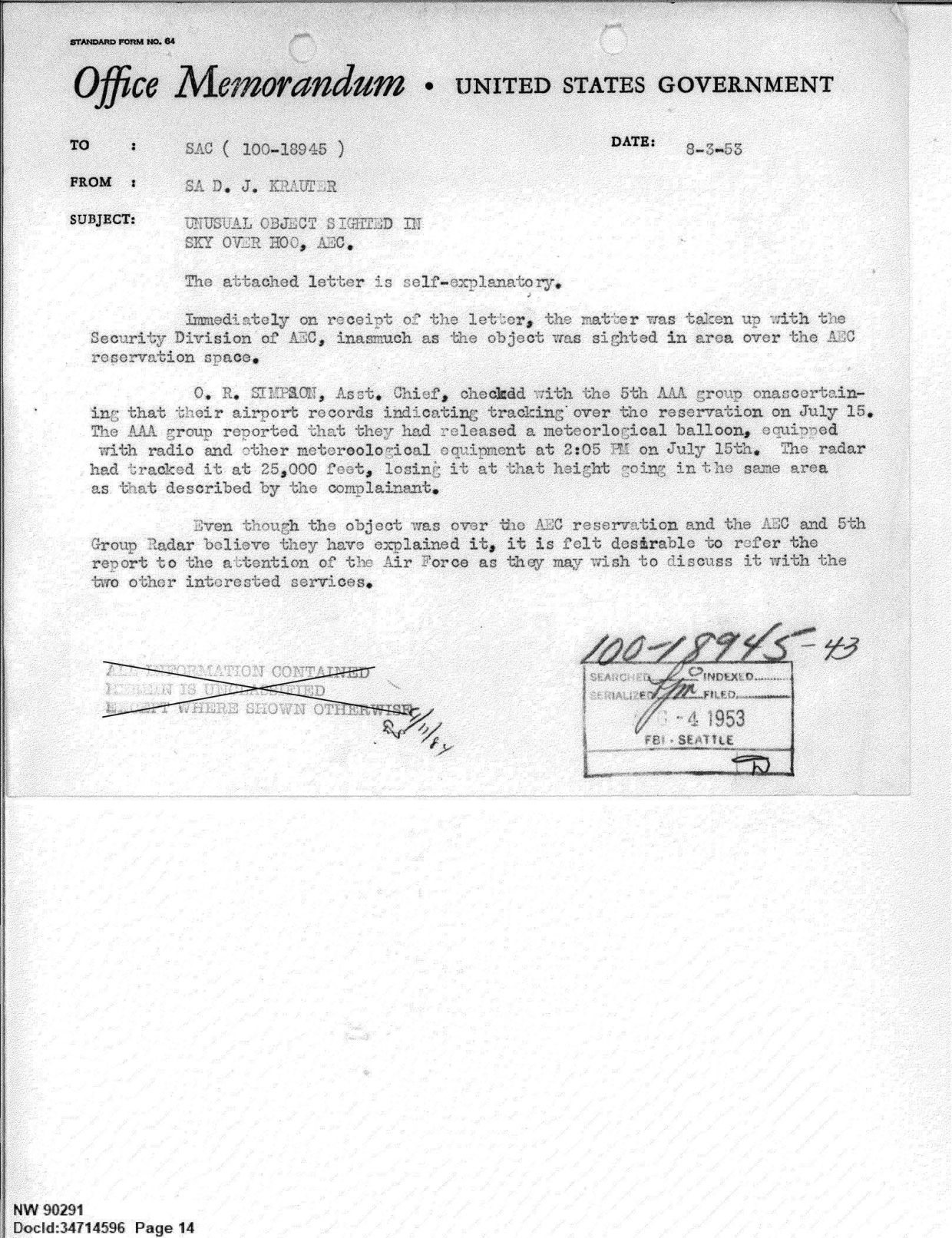 FBI-UAP-D013 WA-UFO-Investigation 1952-1960 — page 14