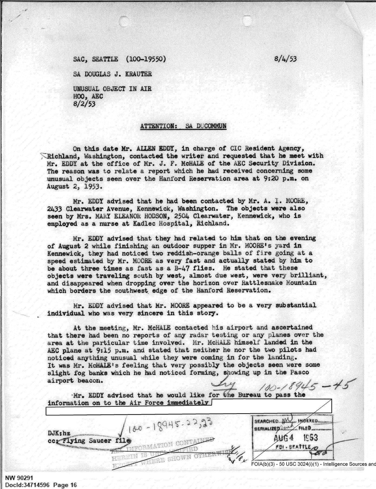 FBI-UAP-D013 WA-UFO-Investigation 1952-1960 — page 16