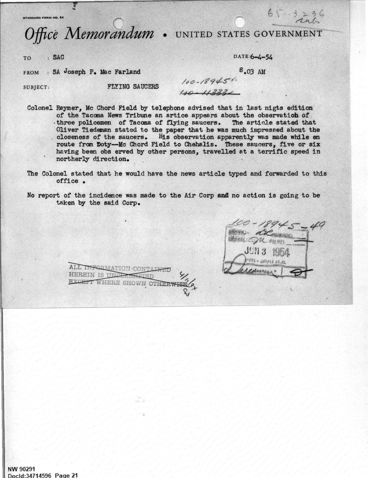 FBI-UAP-D013 WA-UFO-Investigation 1952-1960 — page 21