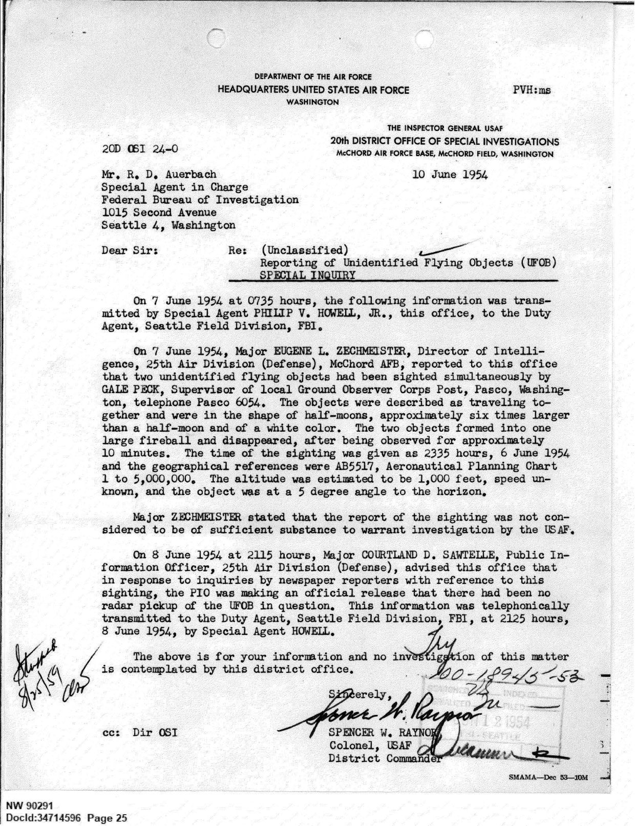 FBI-UAP-D013 WA-UFO-Investigation 1952-1960 — page 25