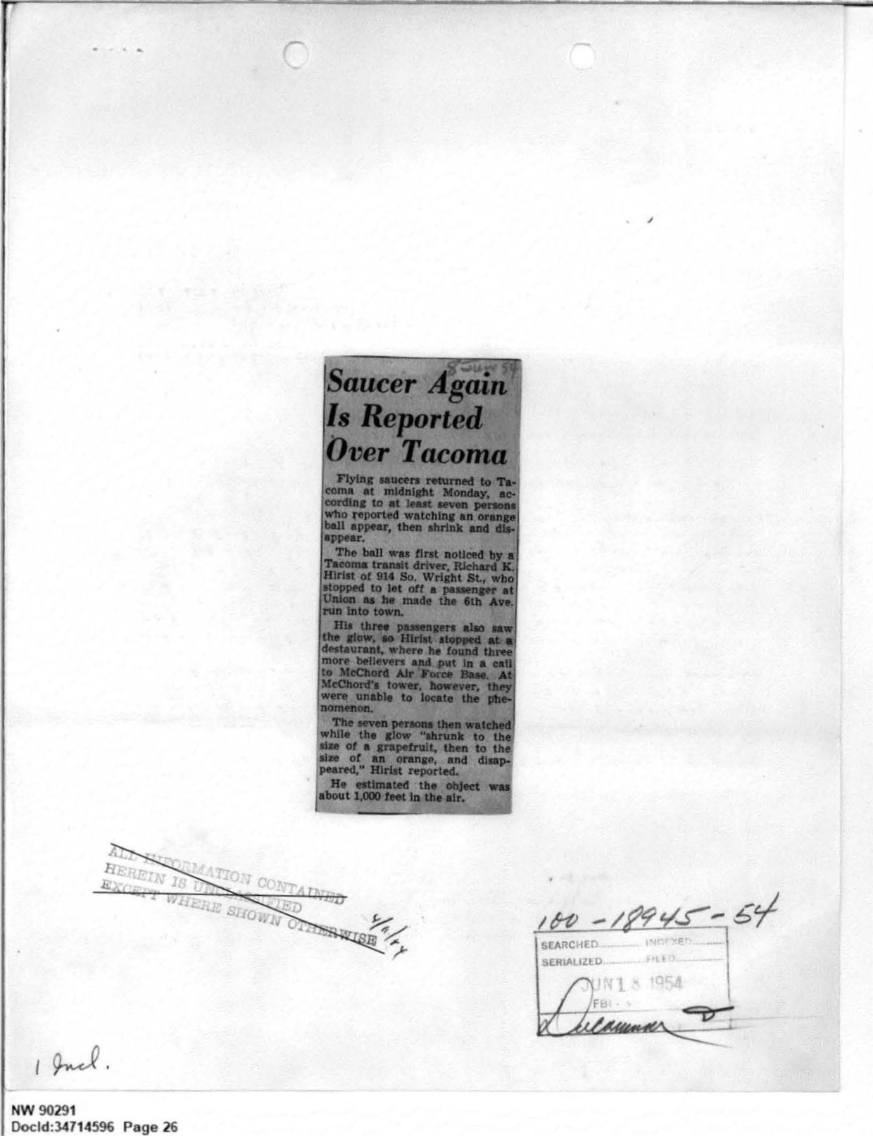 FBI-UAP-D013 WA-UFO-Investigation 1952-1960 — page 26
