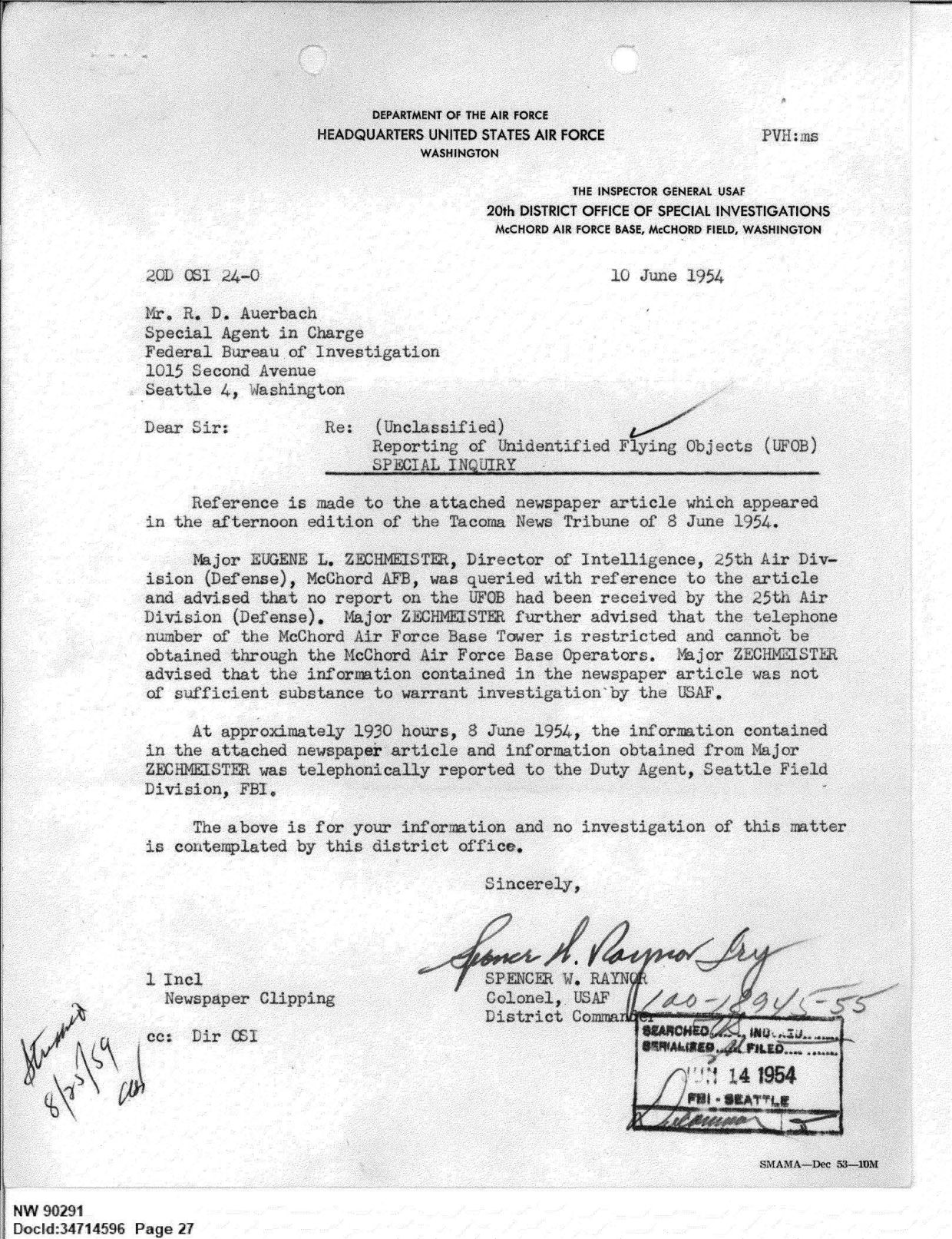 FBI-UAP-D013 WA-UFO-Investigation 1952-1960 — page 27