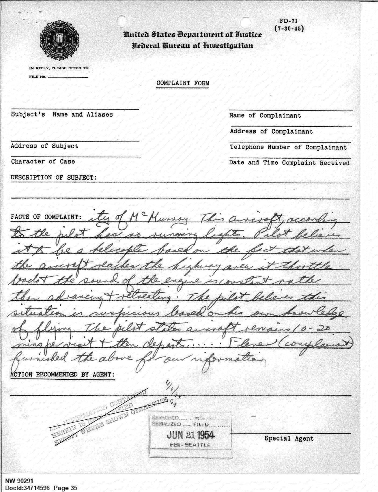 FBI-UAP-D013 WA-UFO-Investigation 1952-1960 — page 35