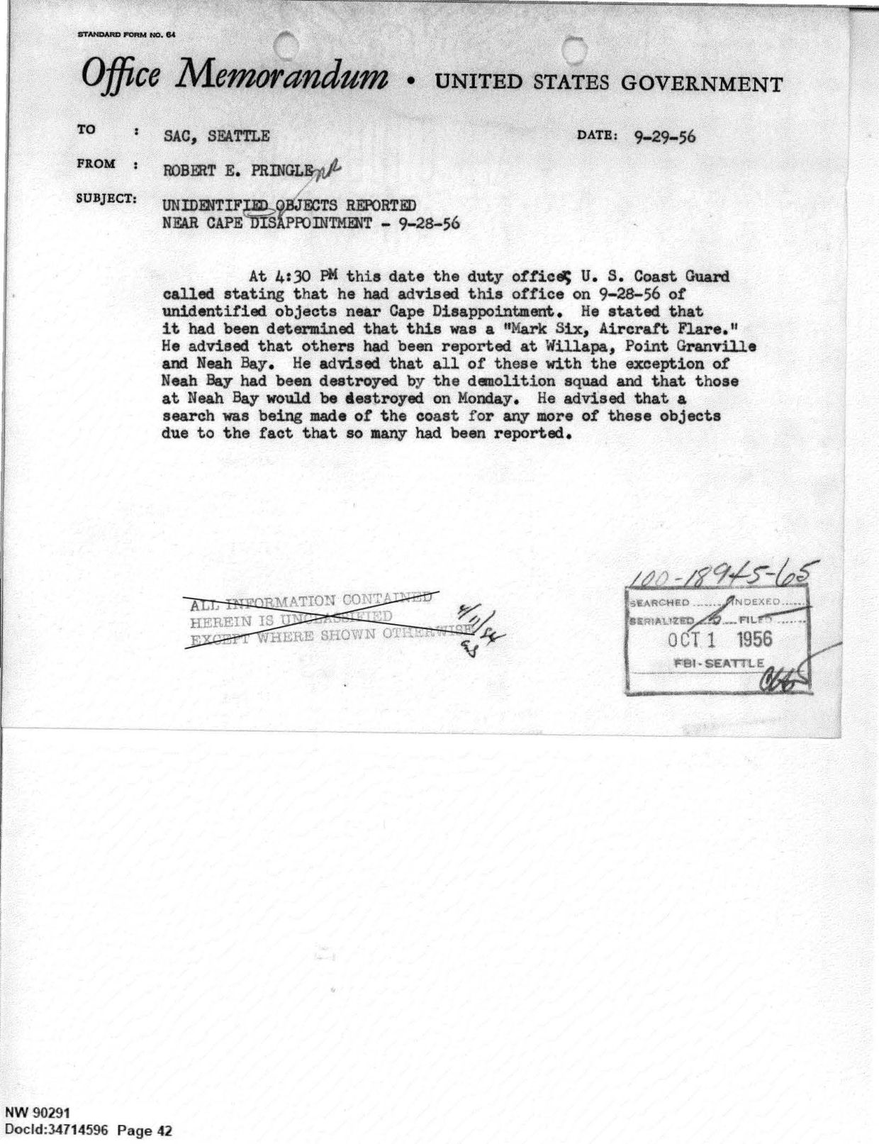 FBI-UAP-D013 WA-UFO-Investigation 1952-1960 — page 42