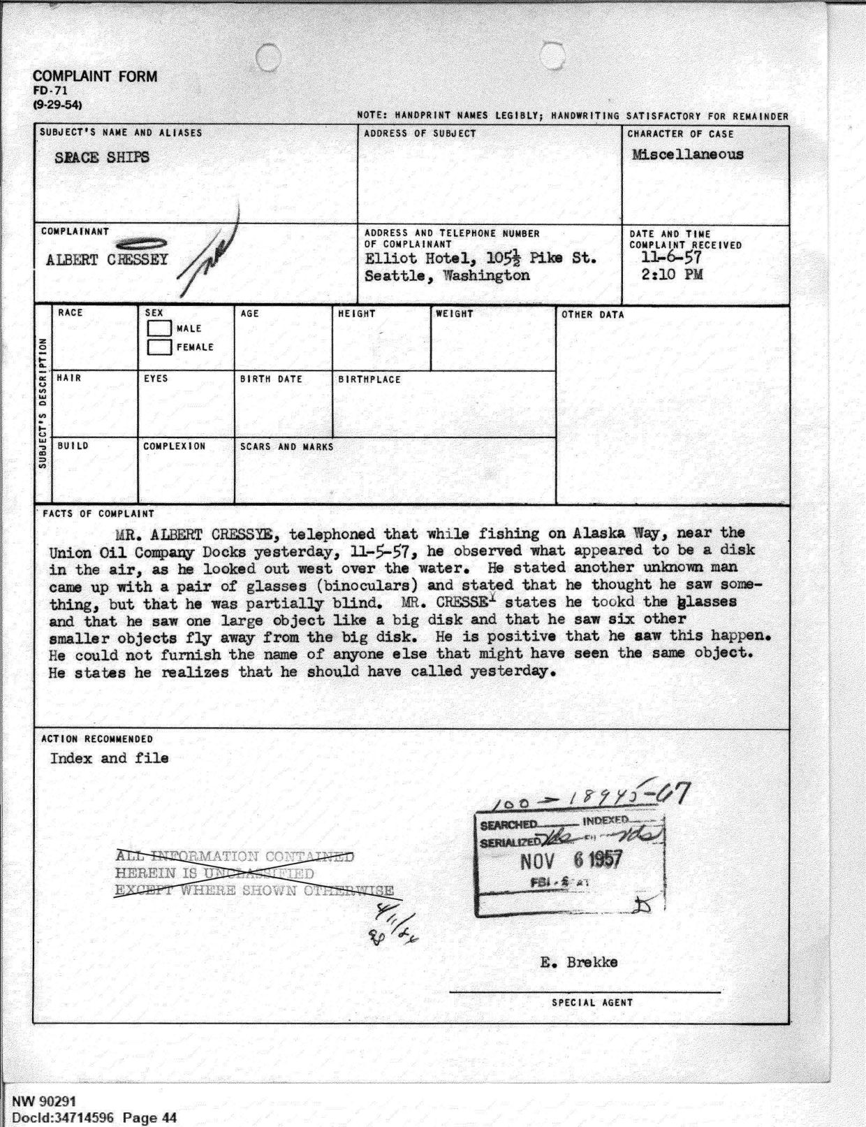 FBI-UAP-D013 WA-UFO-Investigation 1952-1960 — page 44