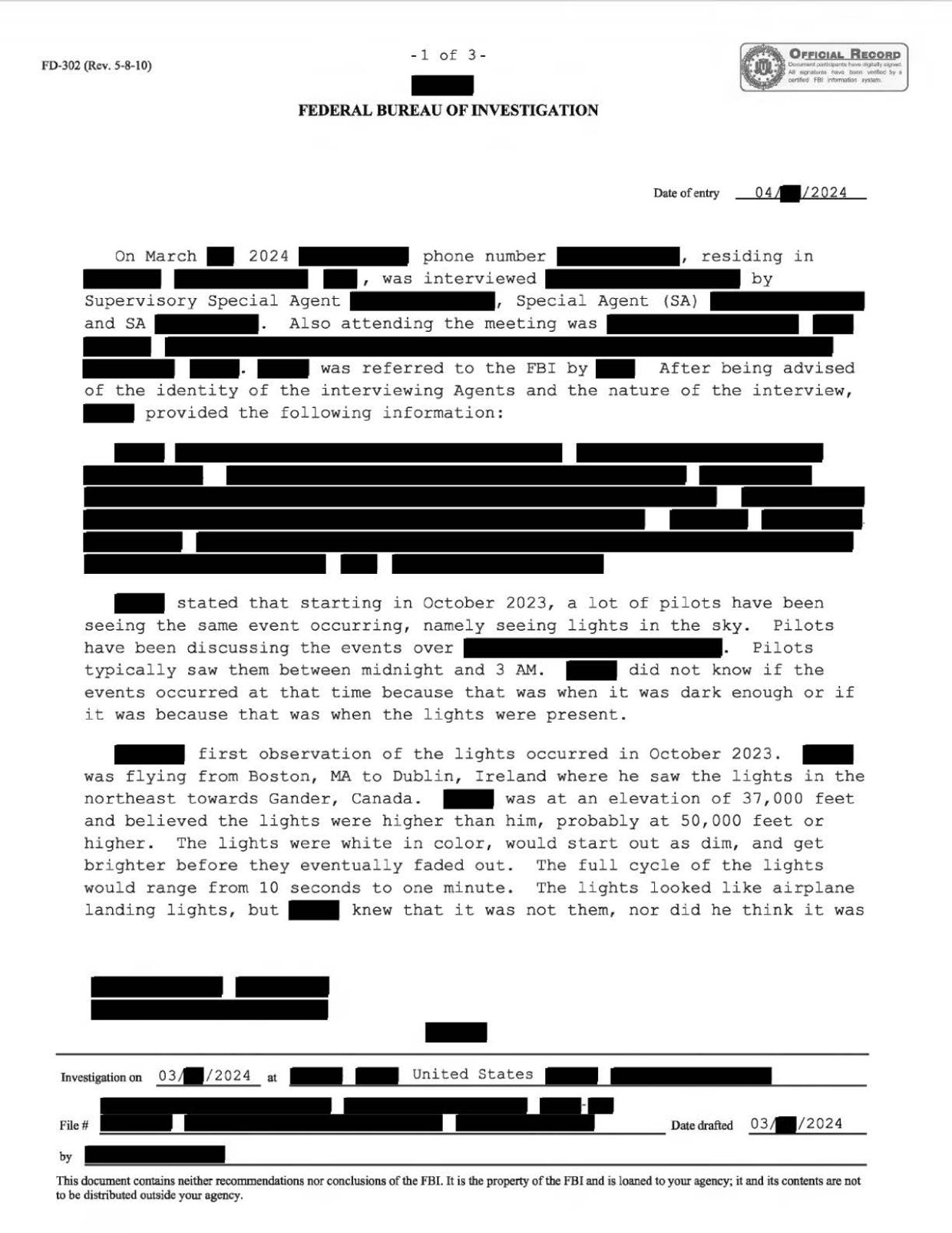 FBI-UAP-D024 FD-302 Airborne-Lights-and-Triangle 2002 2023-2024 — page 1