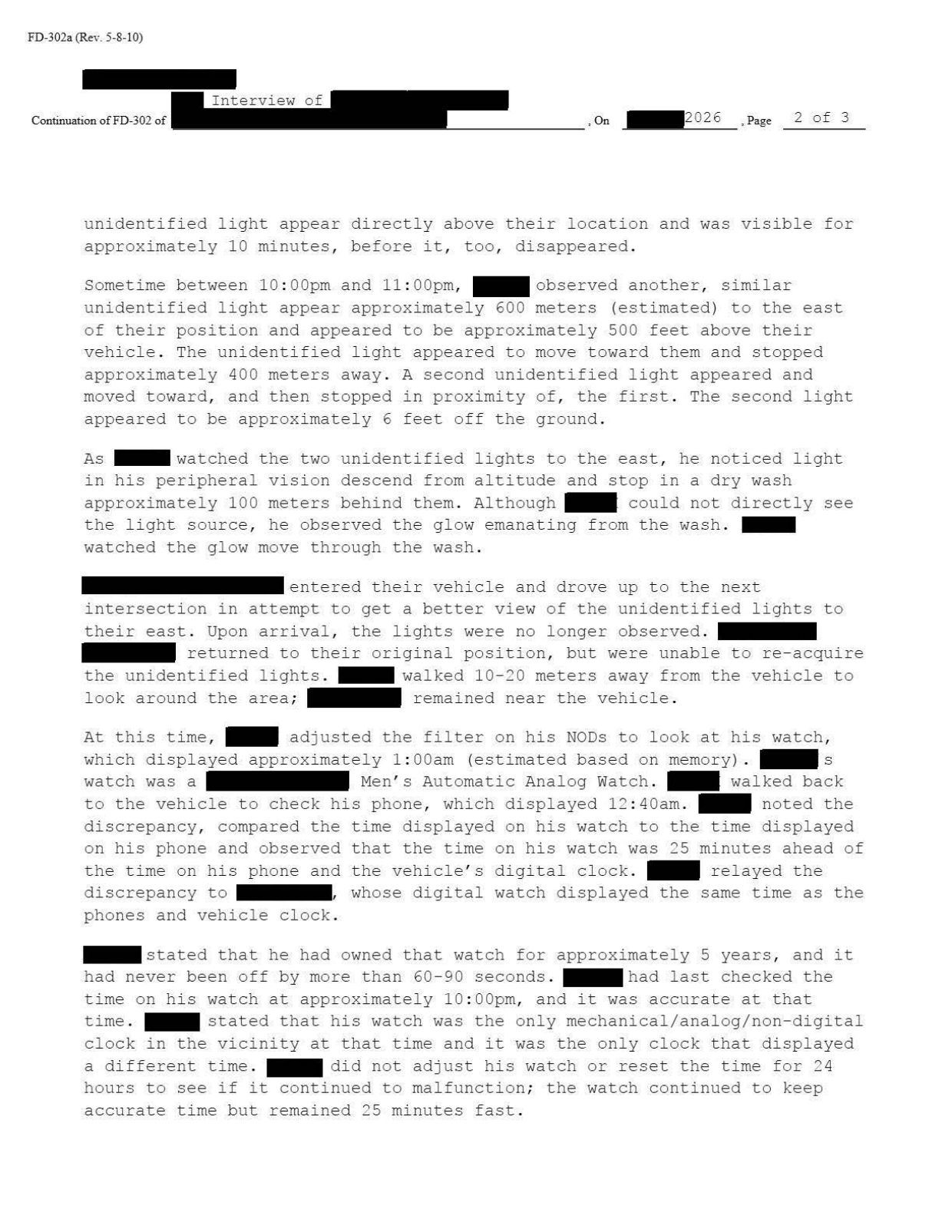FBI-UAP-D037 FD-302 Multiple-Red-Lights 2026 — page 2